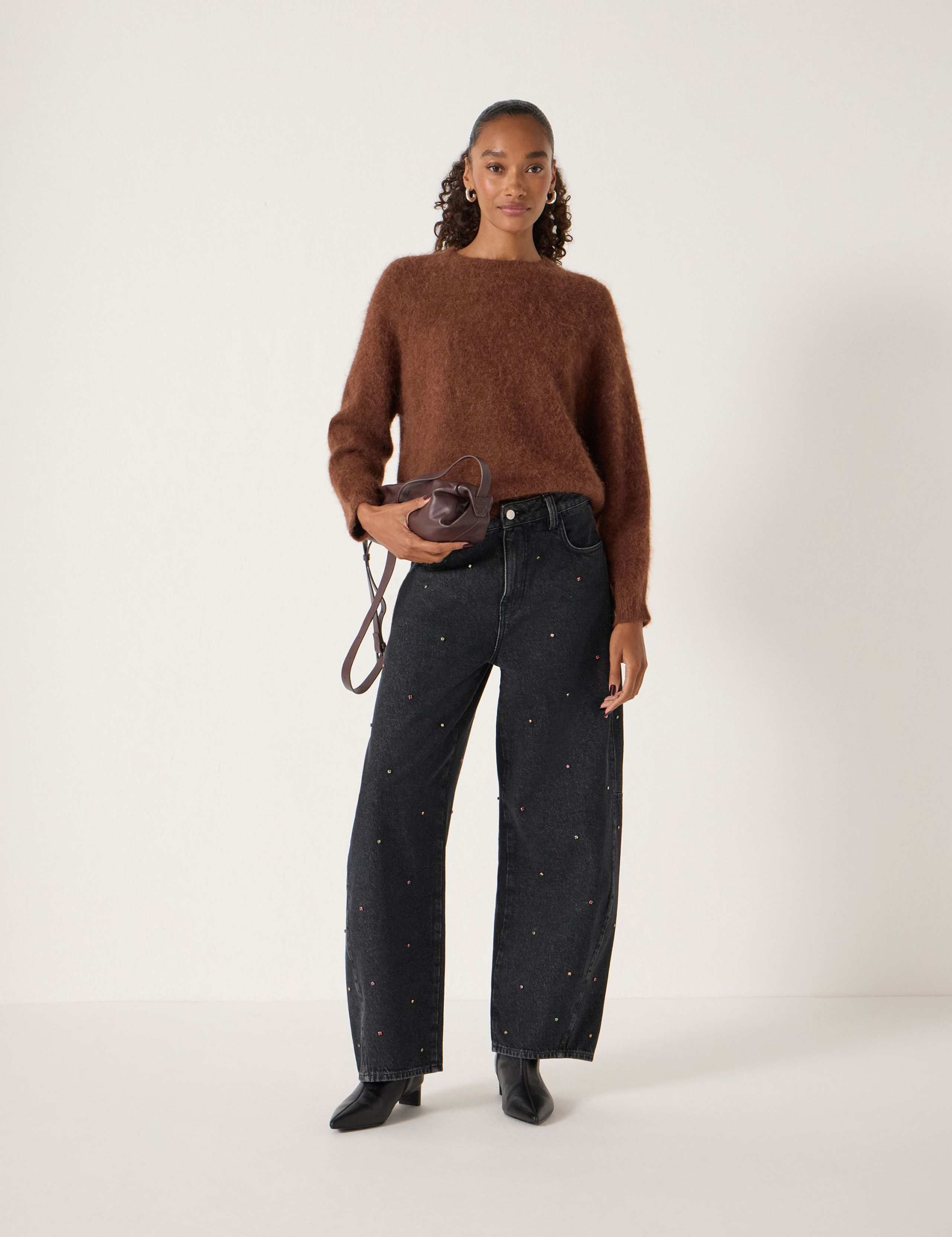 Mid Rise Embellished Barrel Leg Jeans 4 of 5