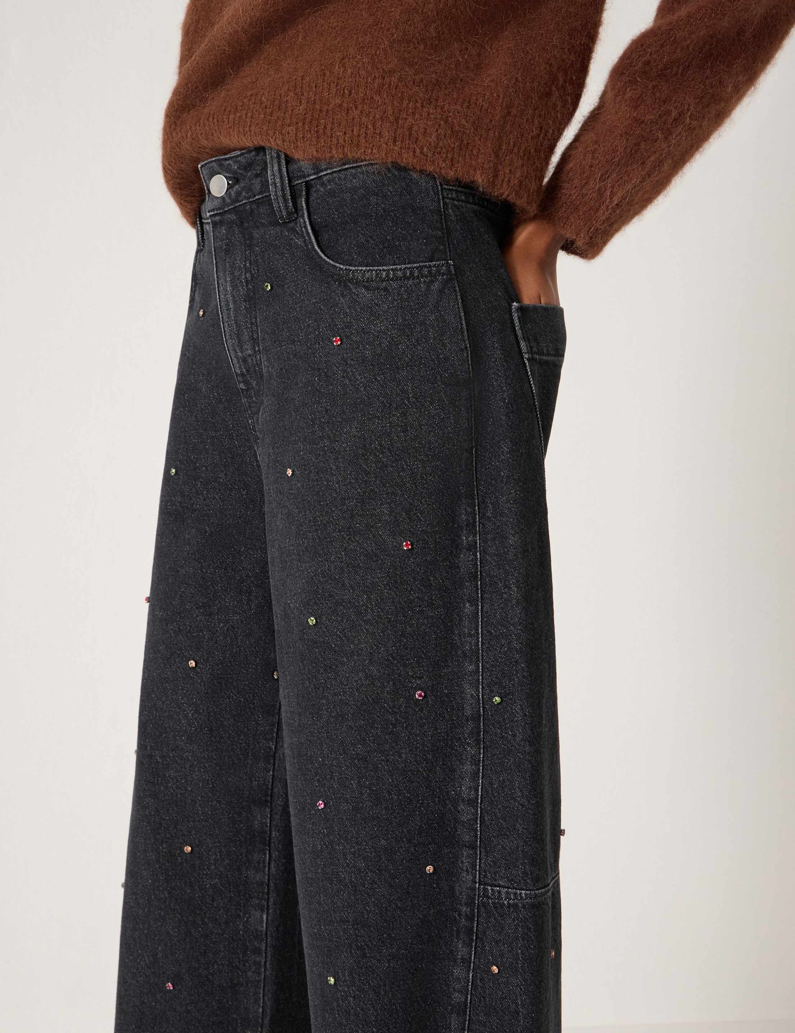 Mid Rise Embellished Barrel Leg Jeans 6 of 6