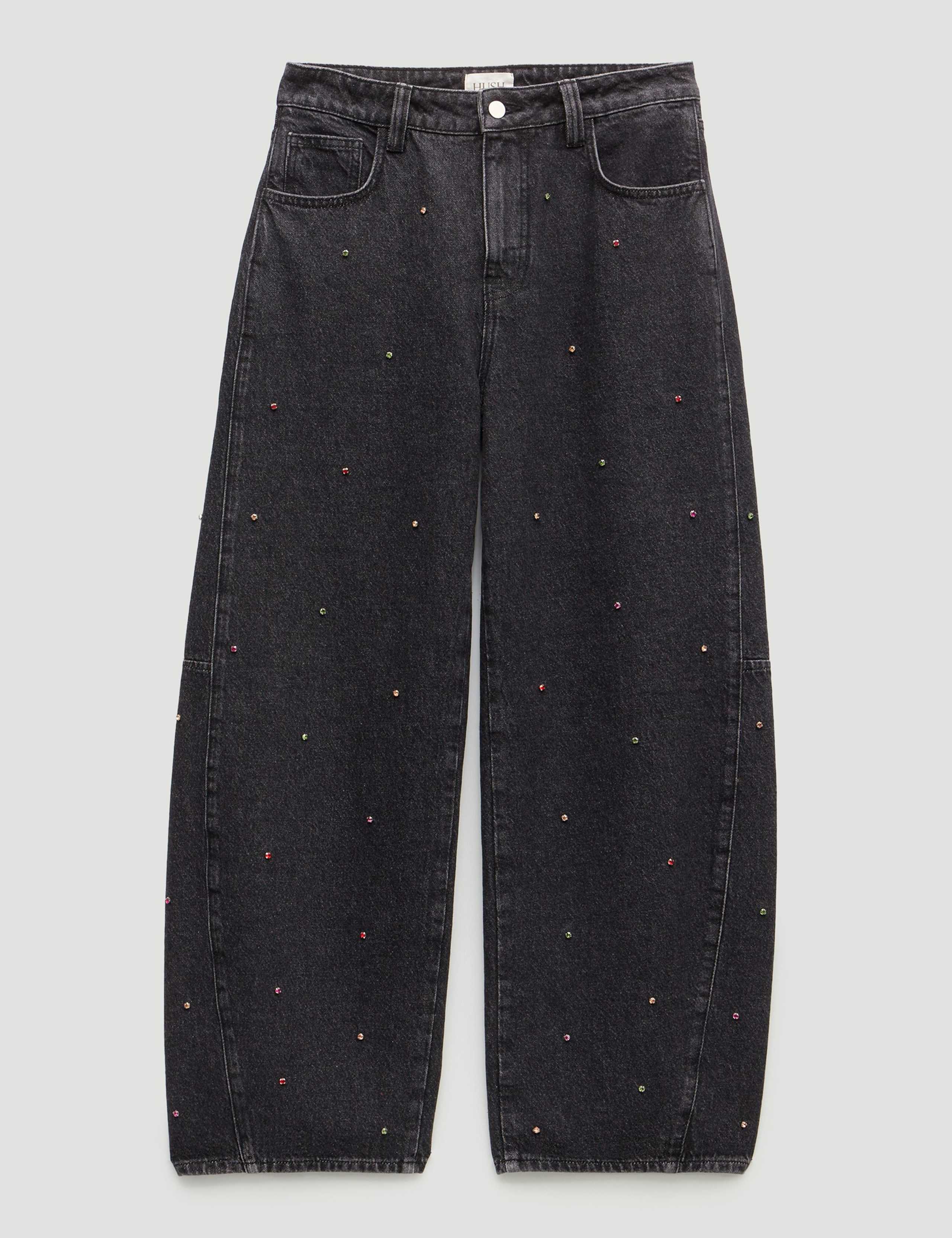 Mid Rise Embellished Barrel Leg Jeans 2 of 5