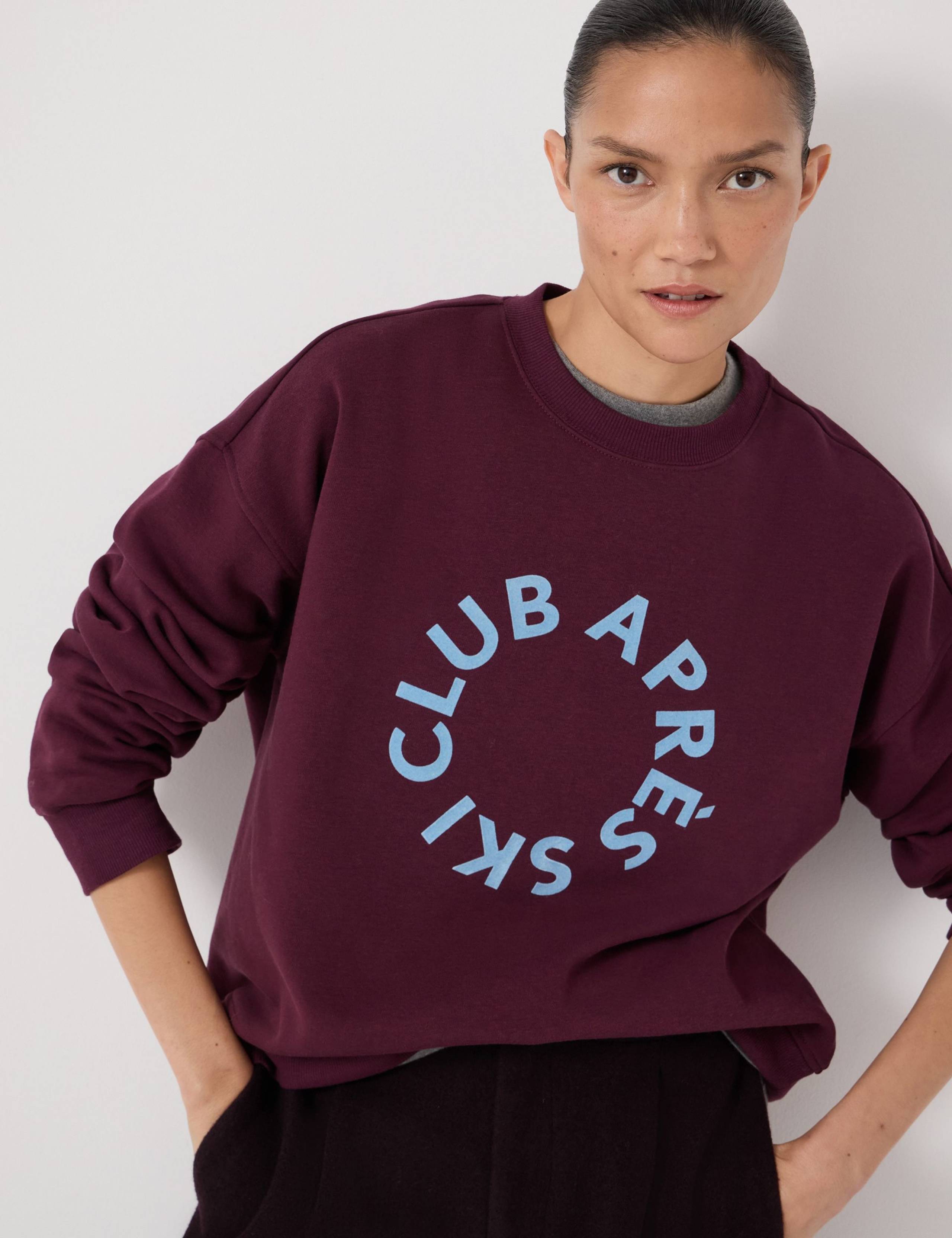 Cotton Rich Après Ski Club Slogan Sweatshirt 1 of 5