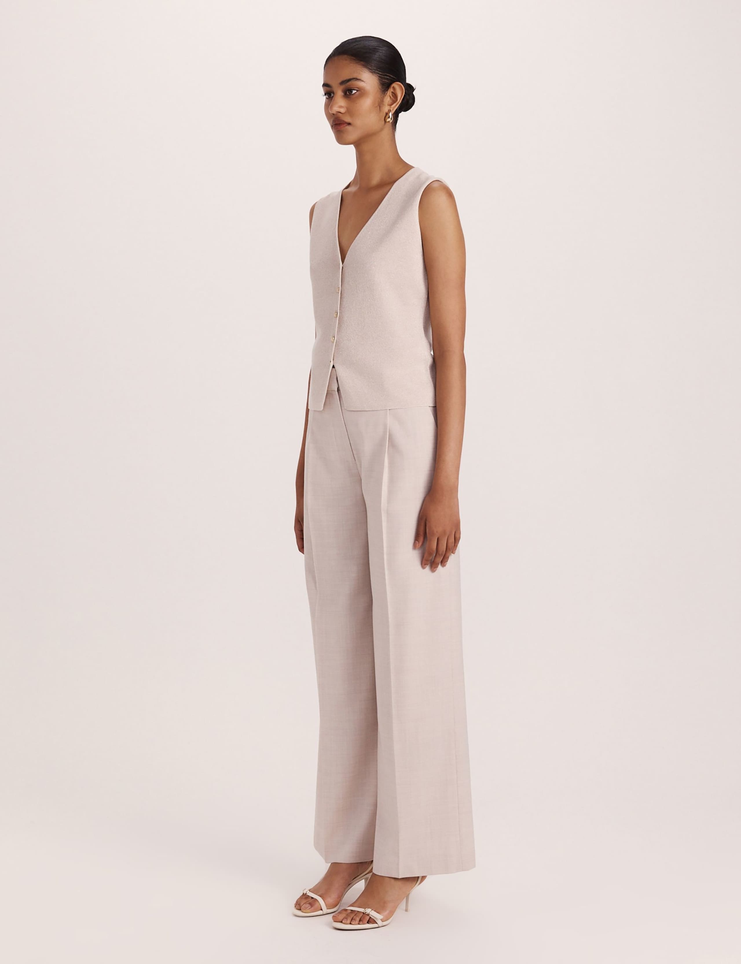 Sparkly V-Neck Button Through Knitted Vest 2 of 6