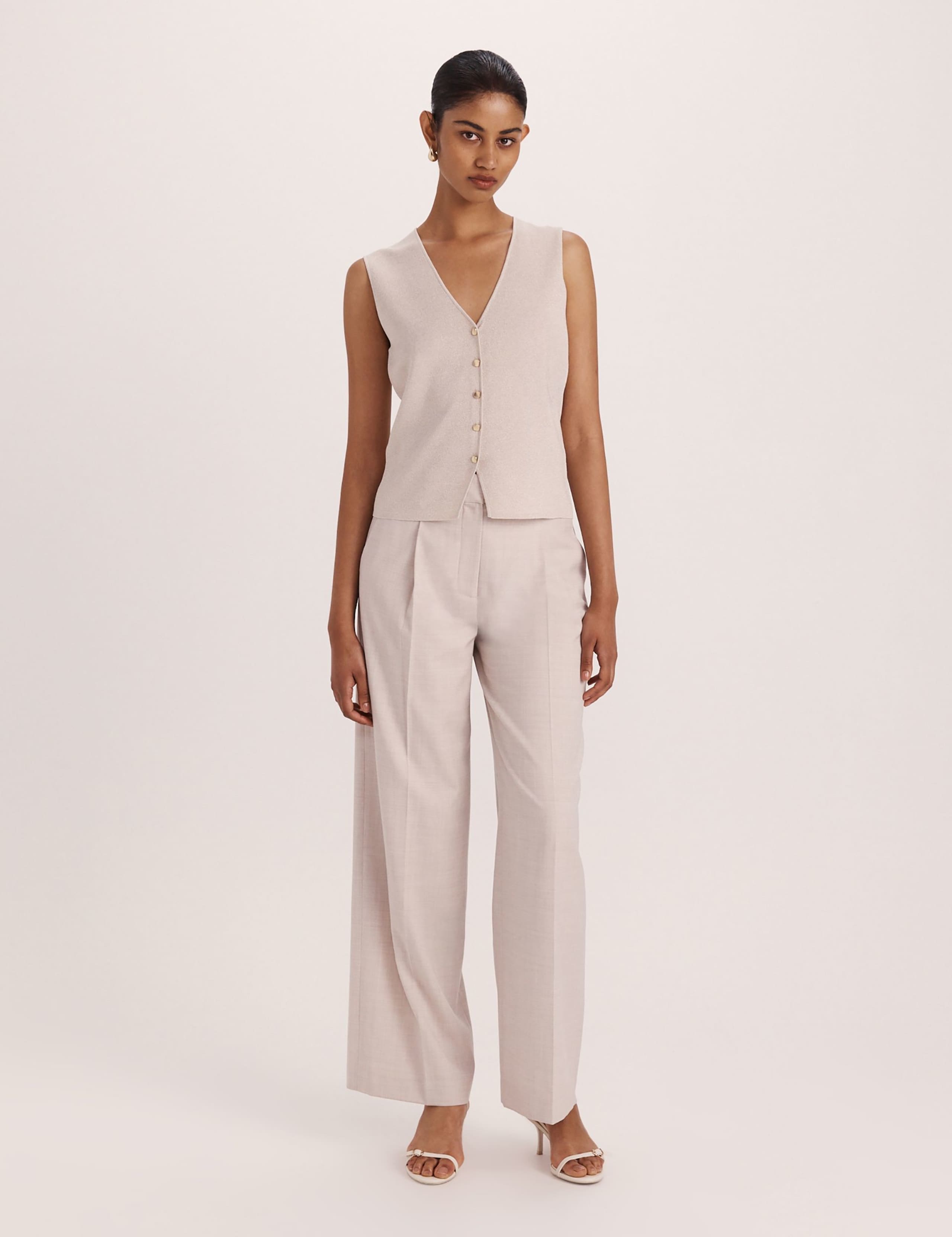 Sparkly V-Neck Button Through Knitted Vest 5 of 6