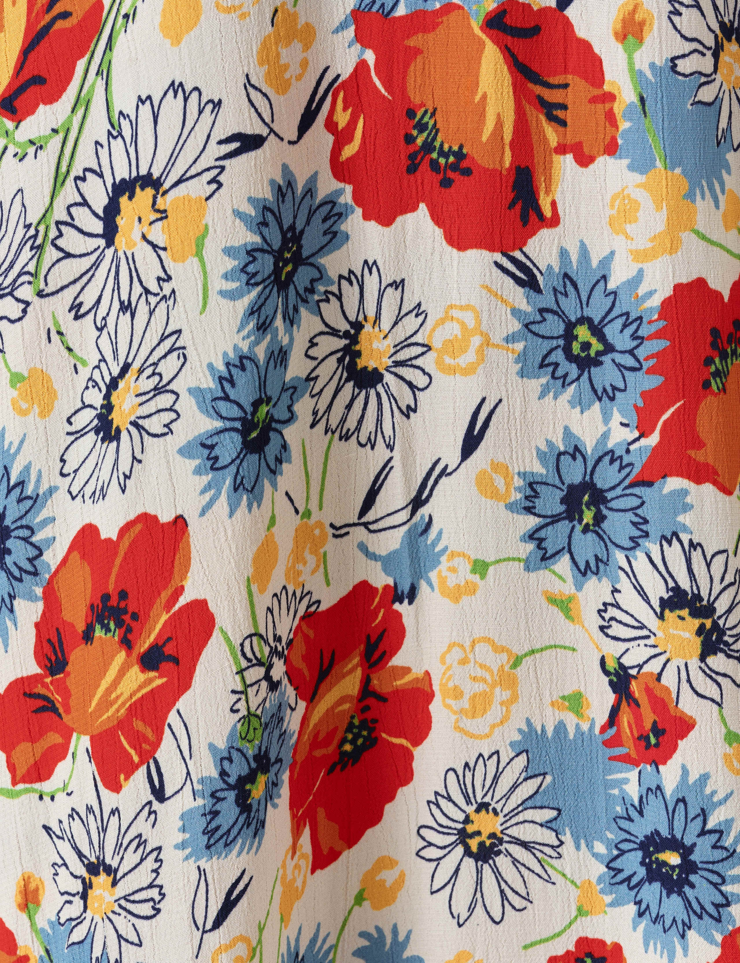 Crepe Floral Tie Neck Midi Tea Dress 6 of 6