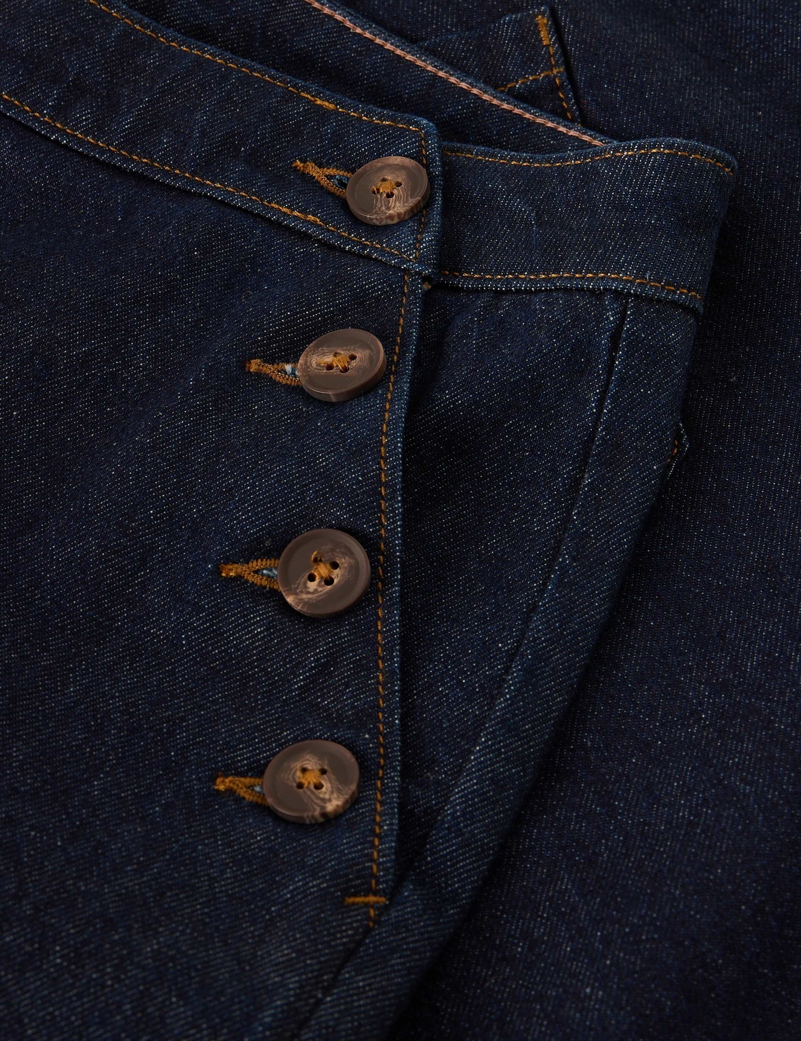 Mid Rise Button Detail Wide Leg Jeans 6 of 6