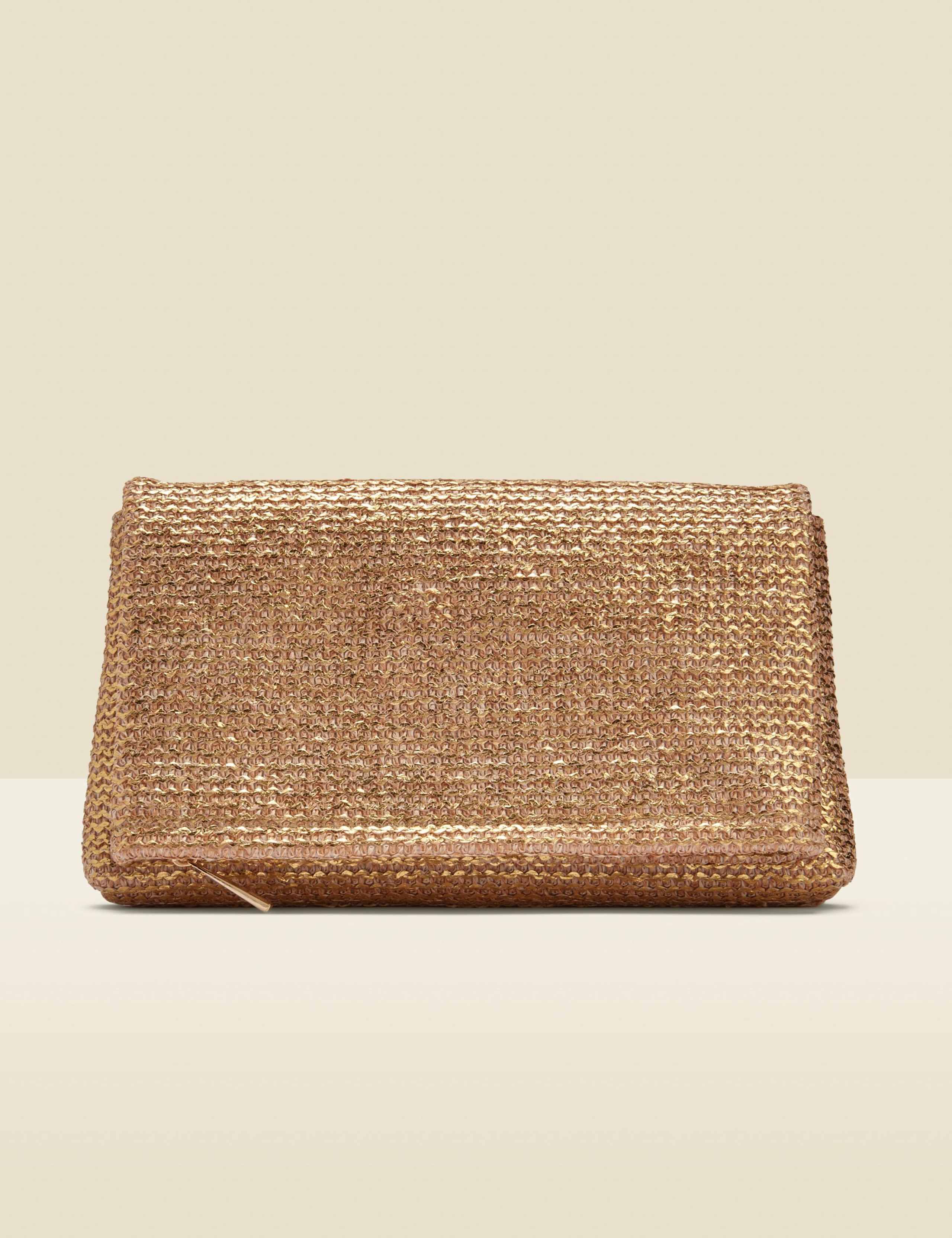 Metallic Raffia Woven Clutch Bag 3 of 6