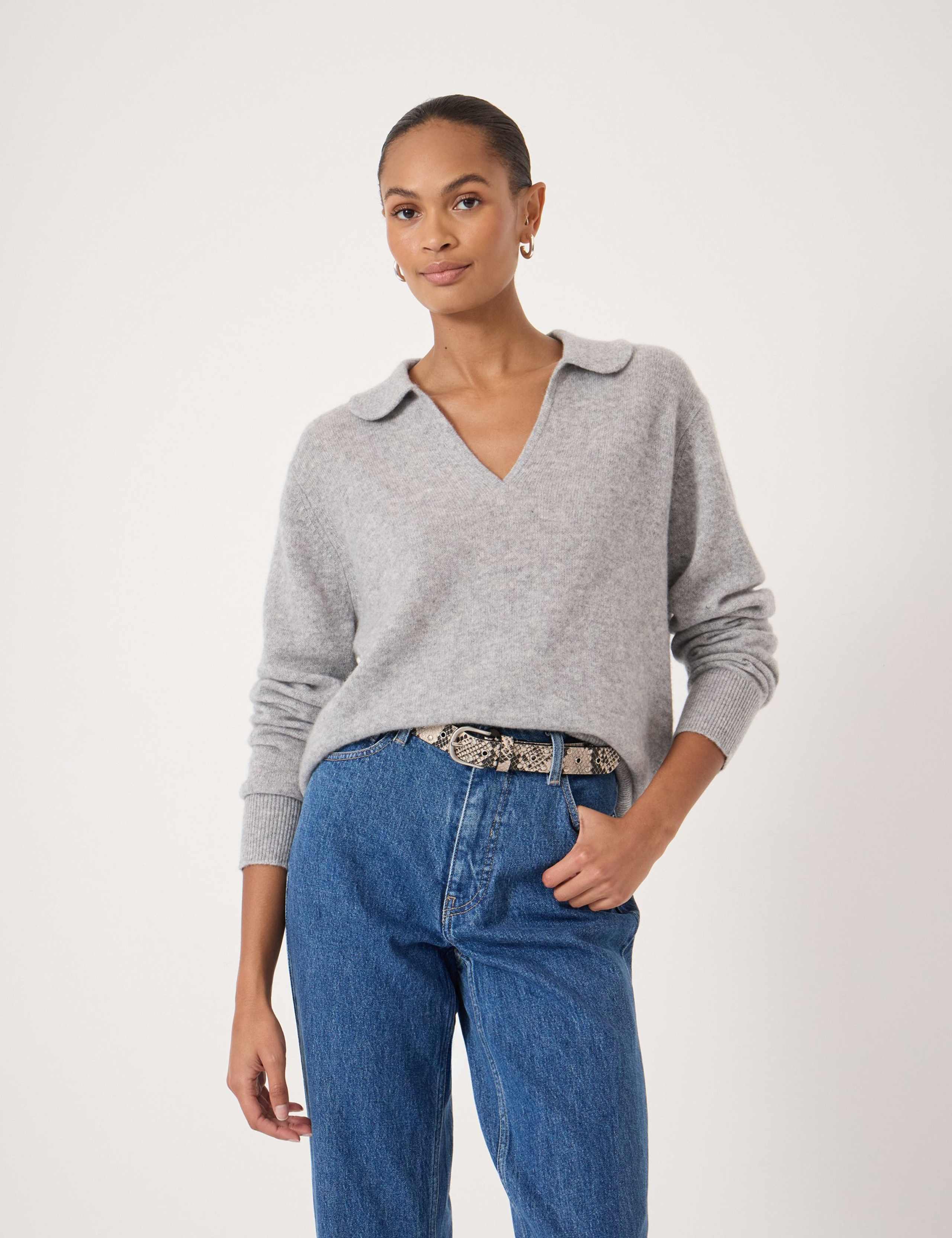 Pure Cashmere Collared Jumper 1 of 5