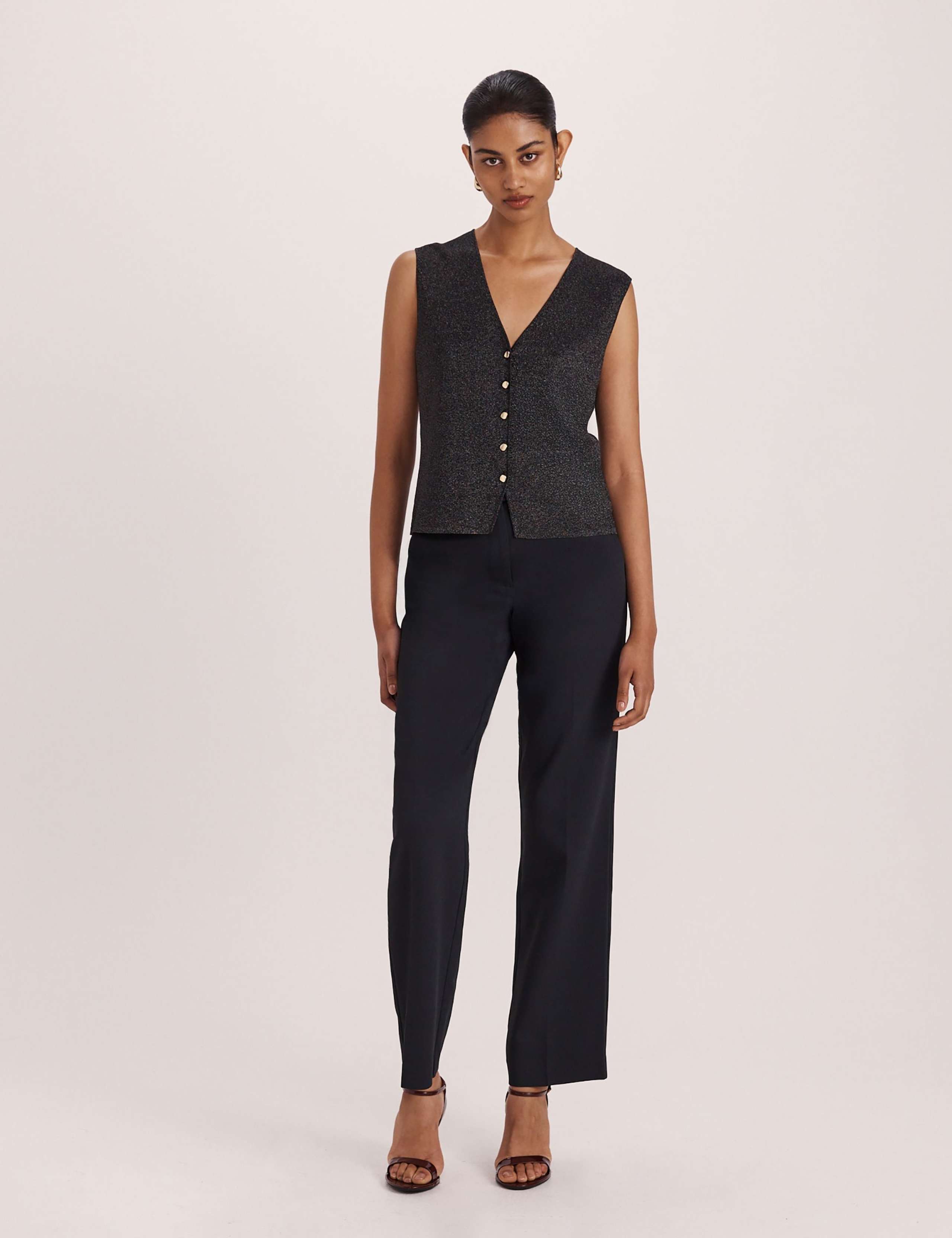 Sparkly V-Neck Button Through Knitted Vest 5 of 6