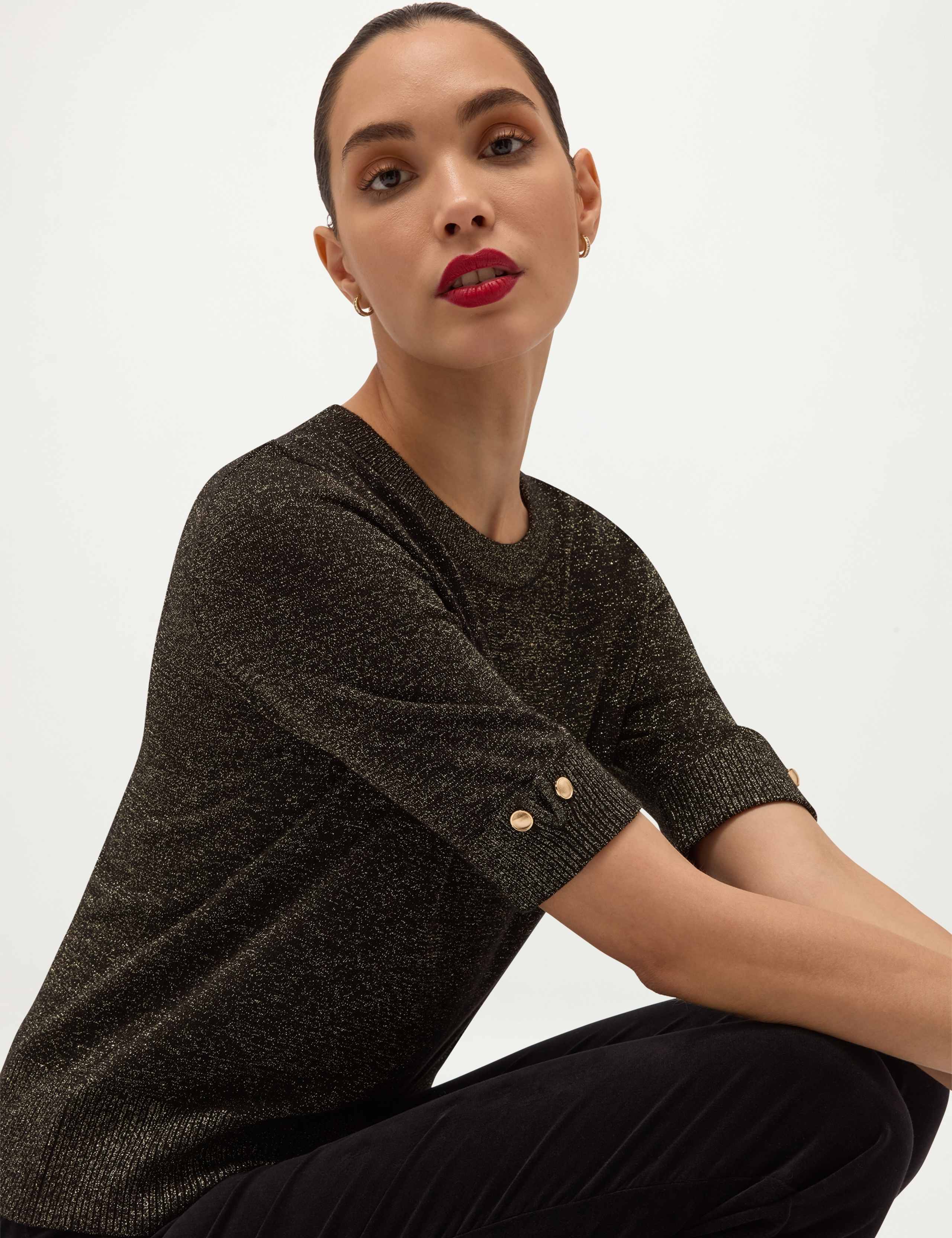 Rayon Rich Sparkly Crew Neck Jumper 7 of 7