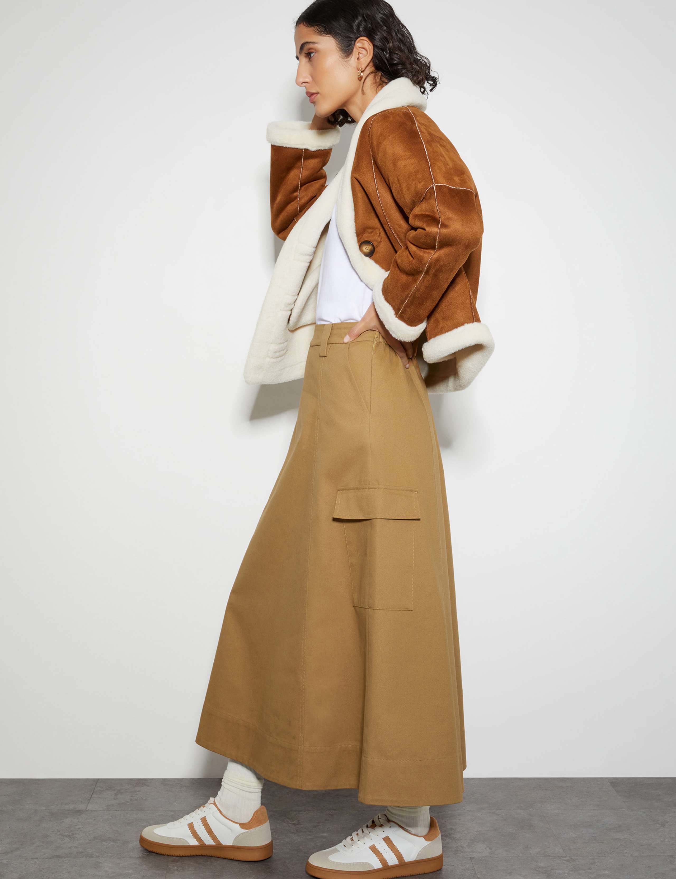 Pure Cotton Midi Utility Skirt 5 of 6