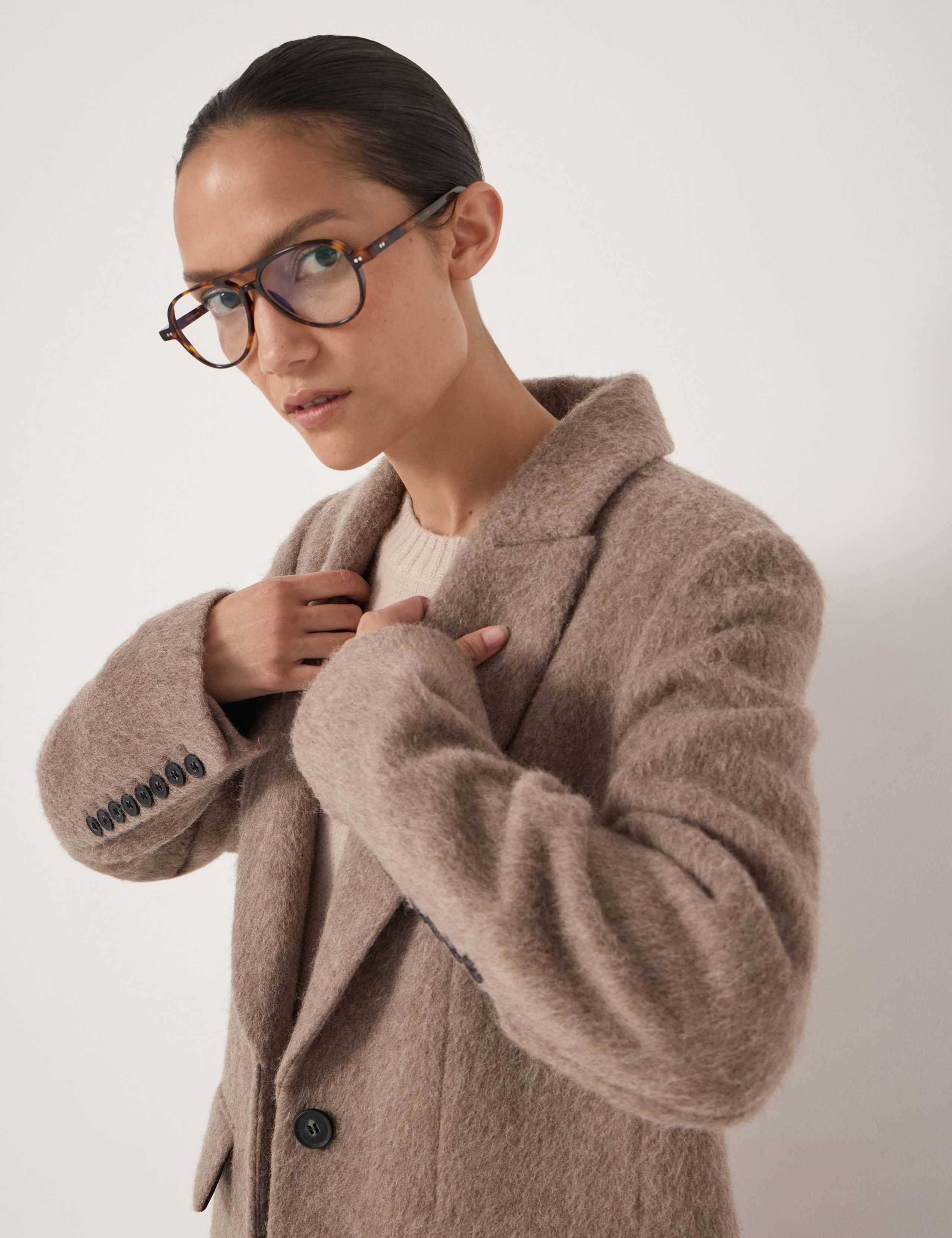 Wool Rich Textured Longline Coat 6 of 7