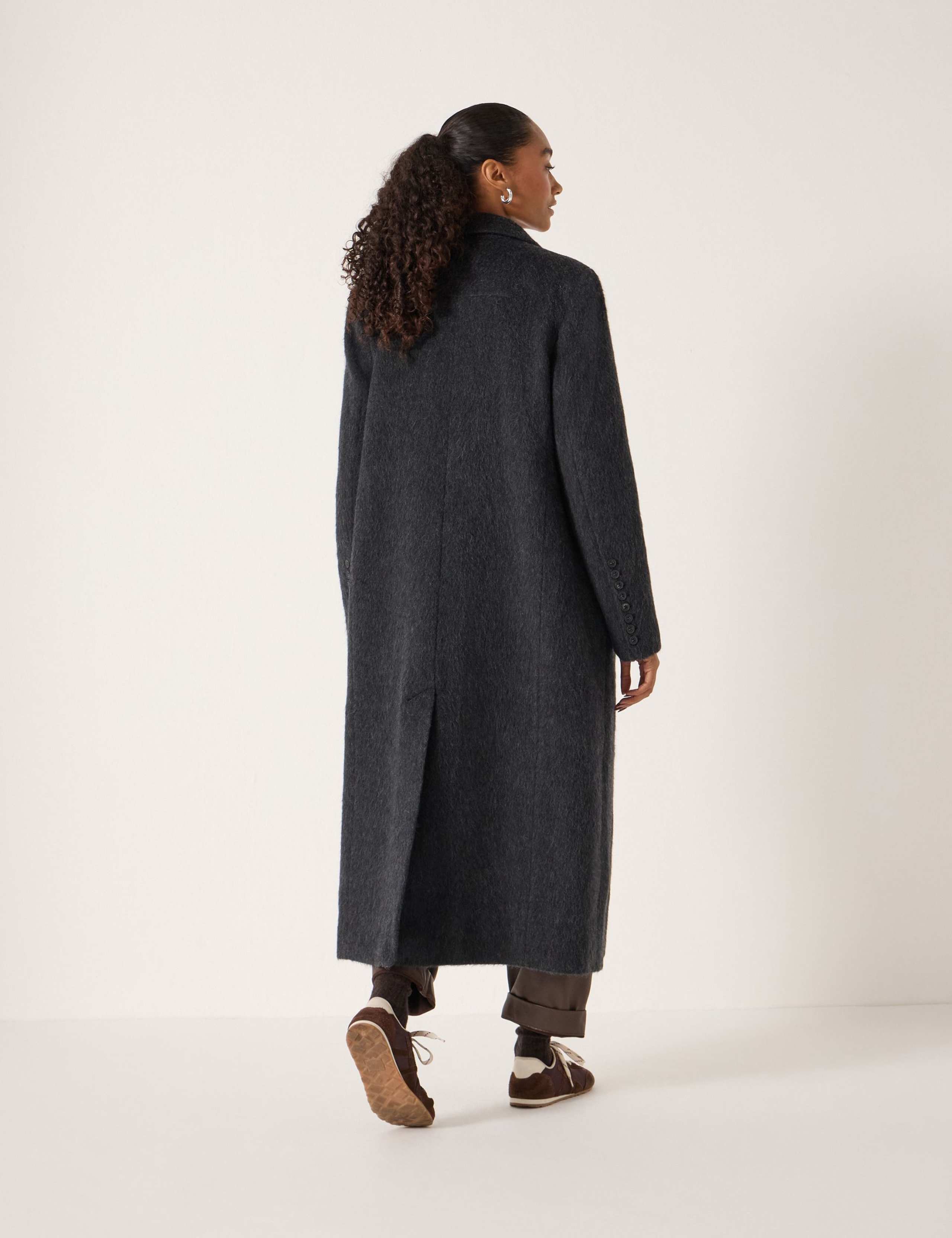 Wool Rich Textured Longline Coat 4 of 6