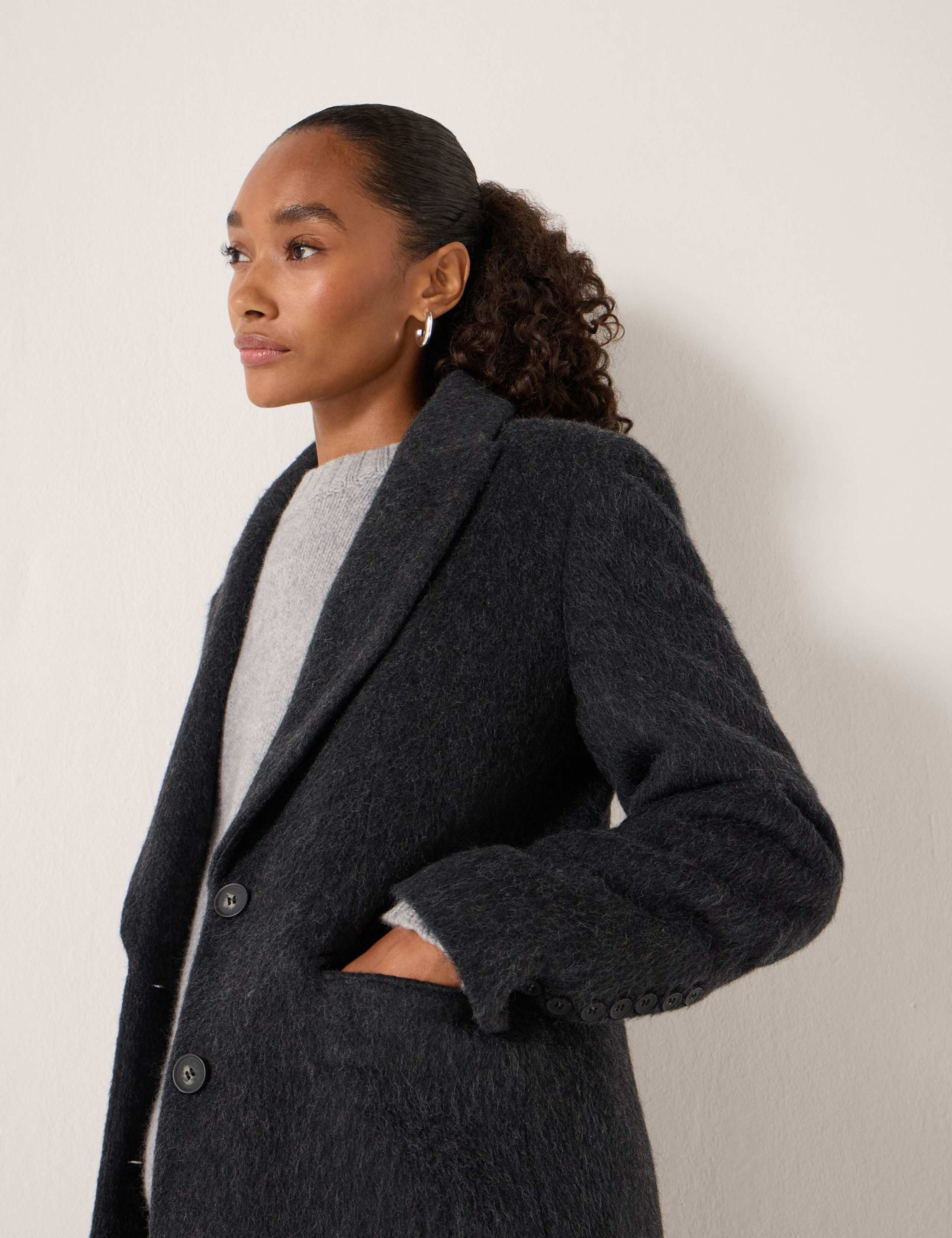 Wool Rich Textured Longline Coat 5 of 6