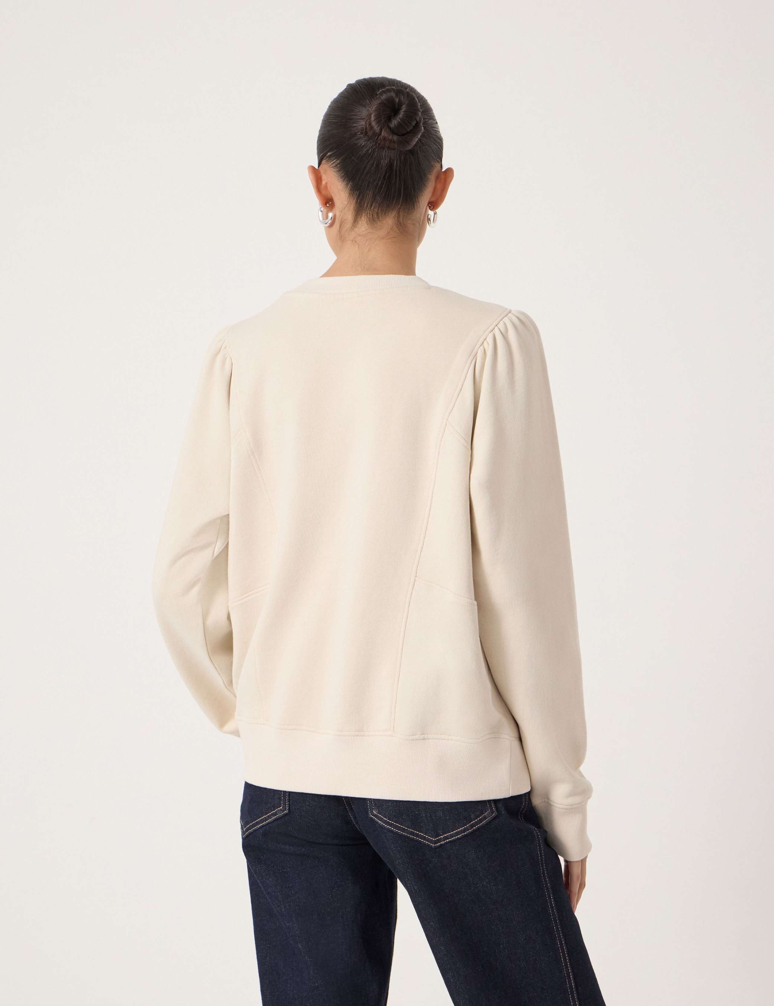 Pure Cotton Puff Sleeve Sweatshirt 3 of 5