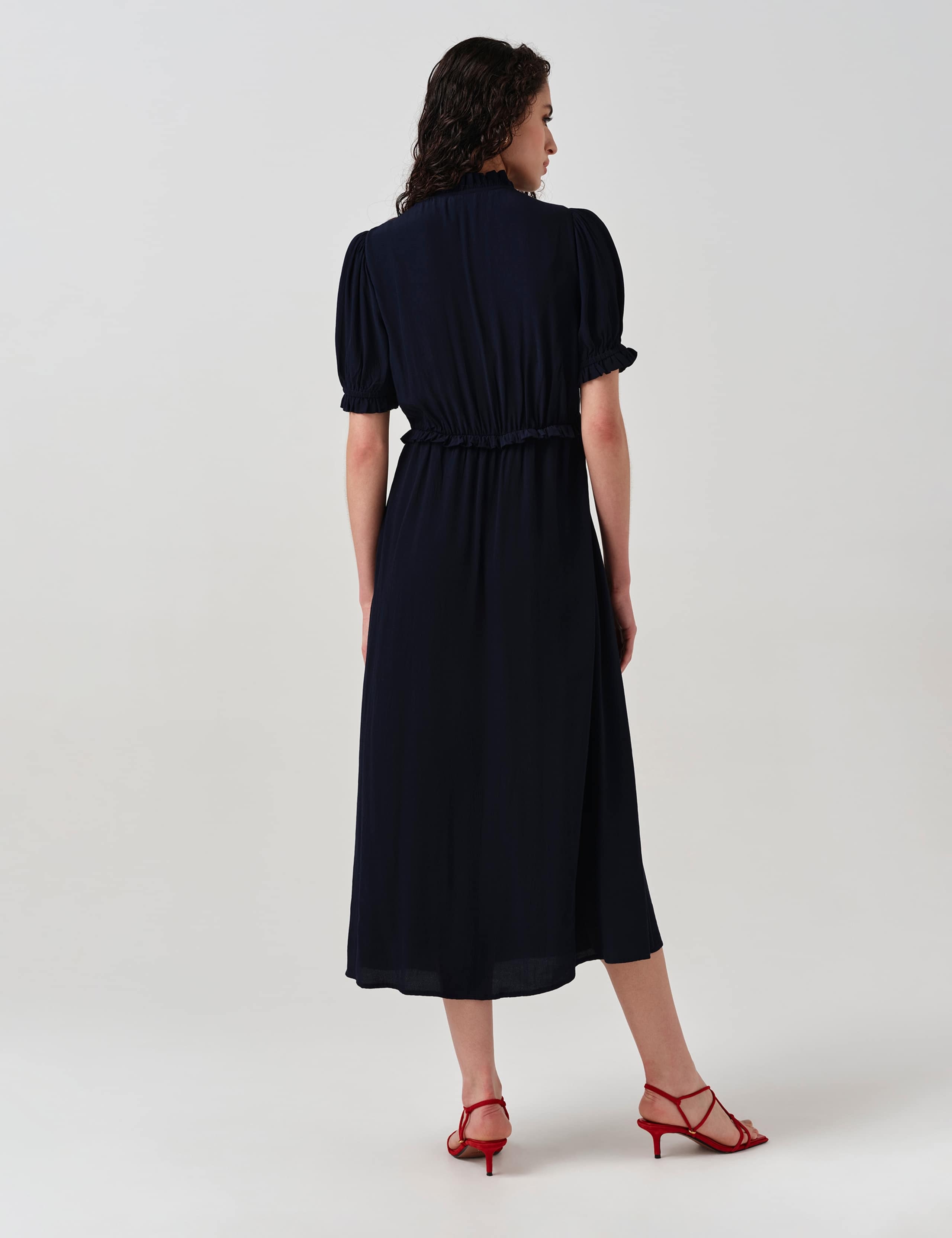 Crepe V-Neck Midi Tea Dress 4 of 7