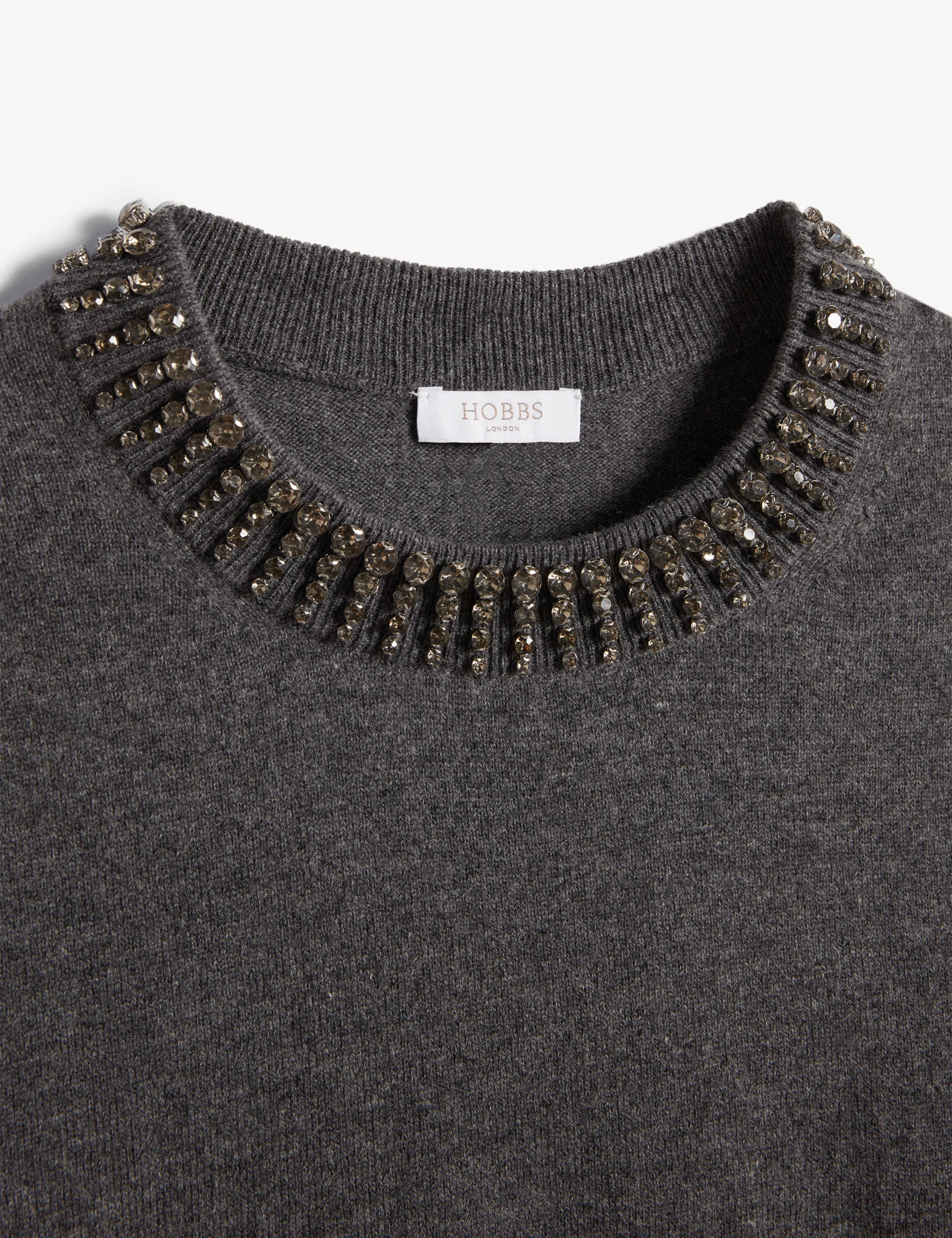 Wool Cashmere Blend Embellished Cropped Jumper 4 of 7