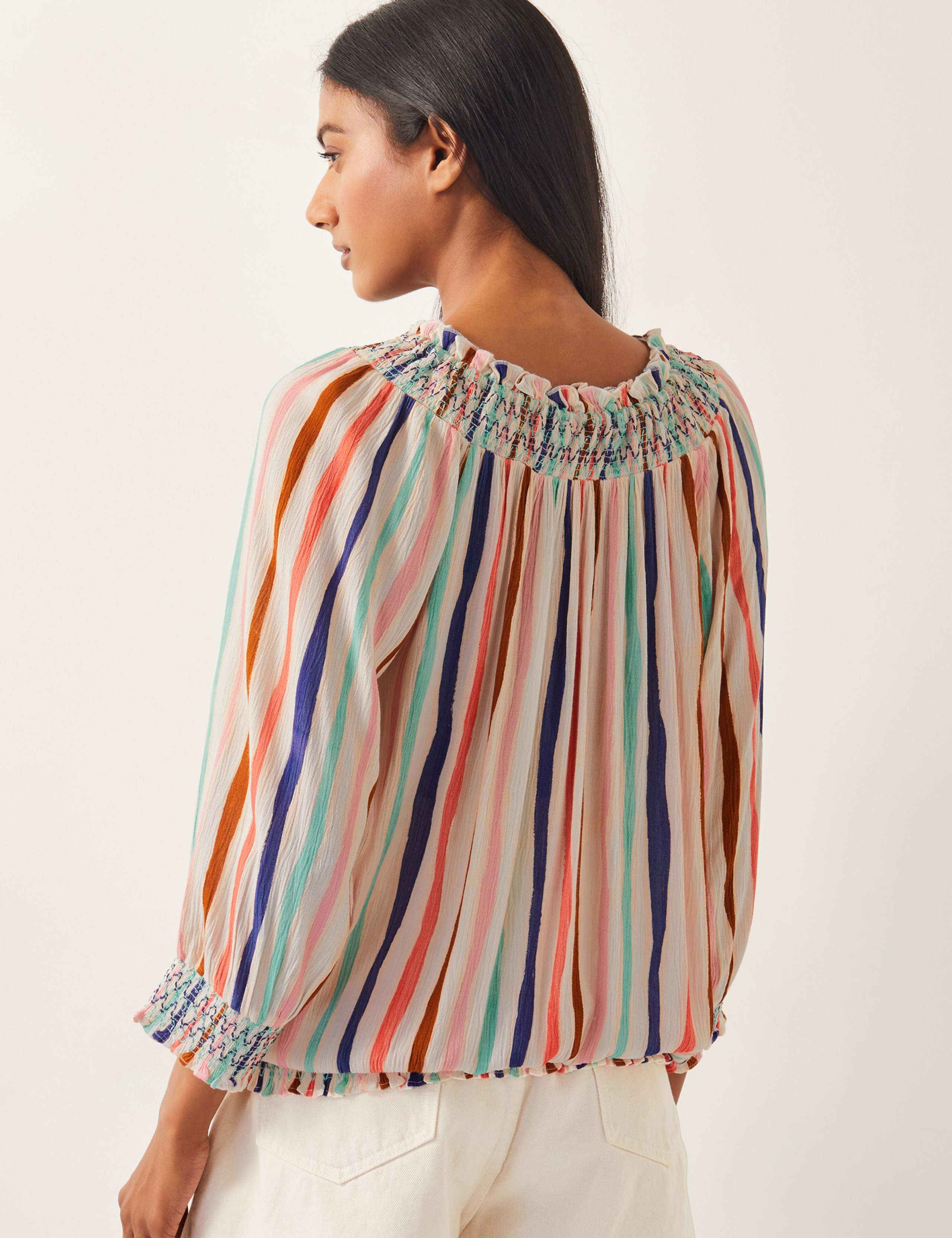 Striped Tie Neck Top 4 of 4