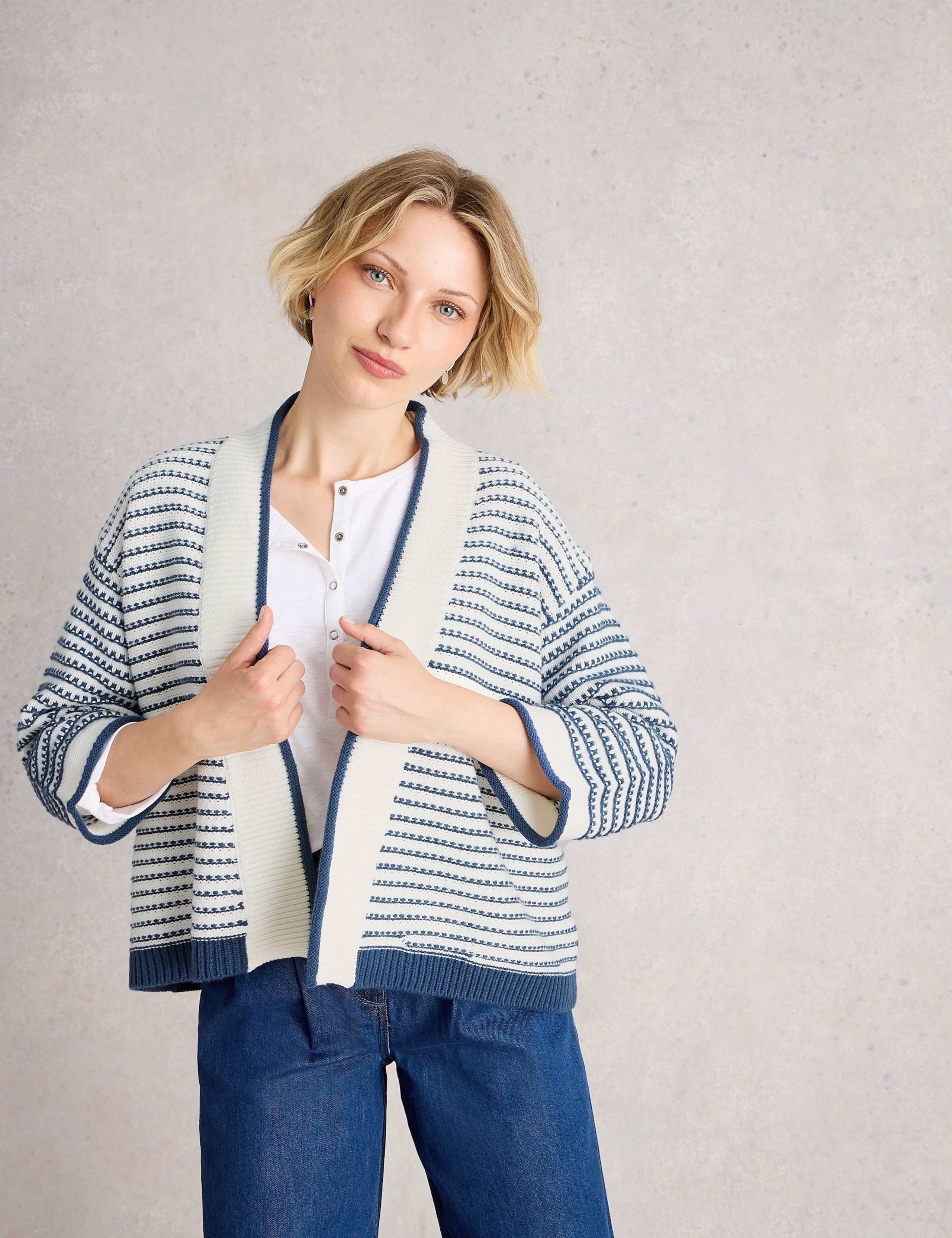 Cotton Rich Striped Edge to Edge Cardigan 3 of 6