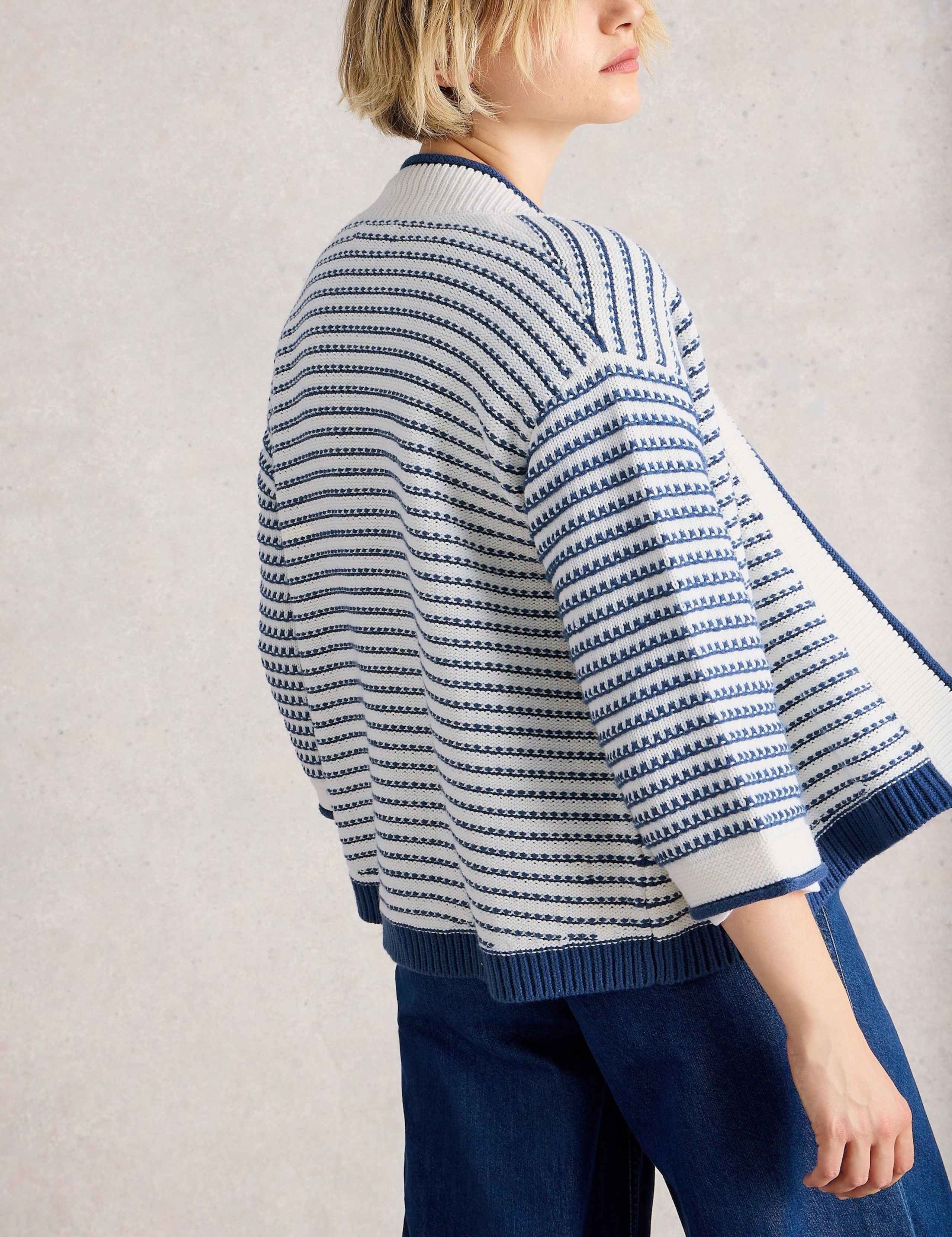 Cotton Rich Striped Edge to Edge Cardigan 4 of 6