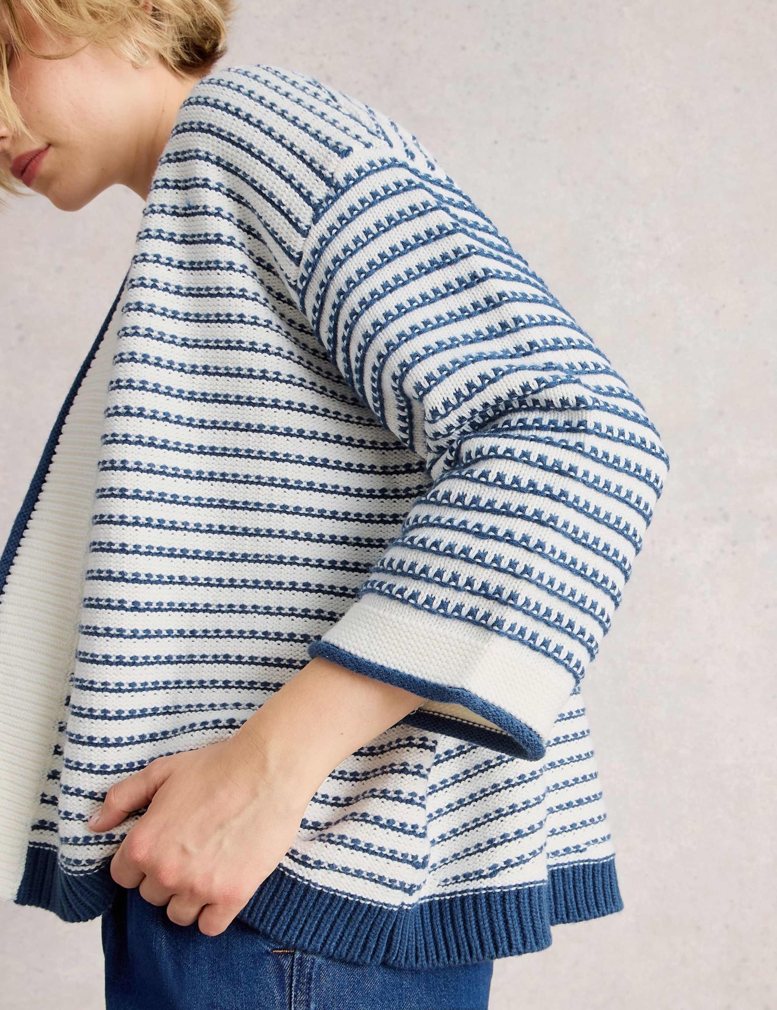 Cotton Rich Striped Edge to Edge Cardigan 6 of 6