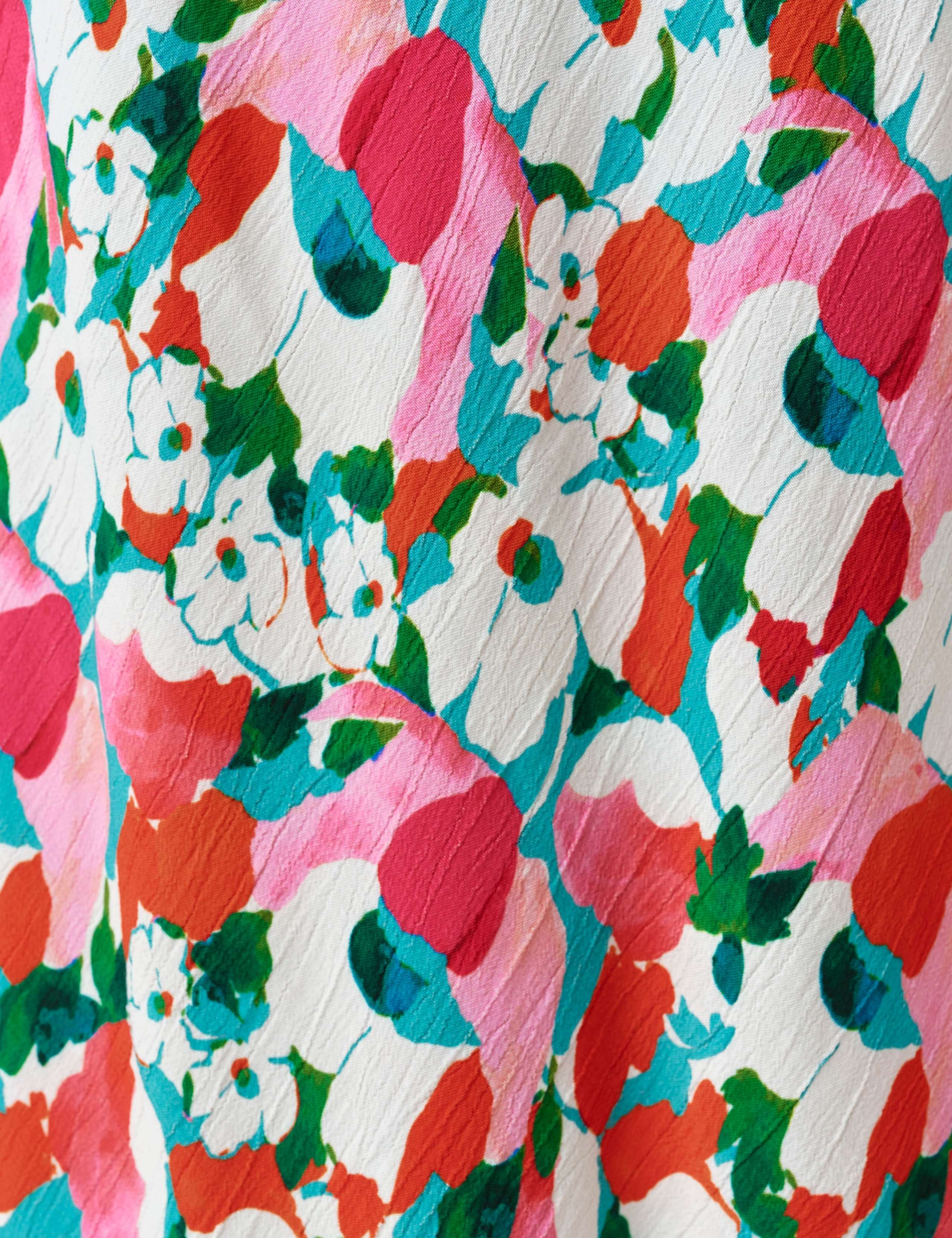 Crepe Floral V-Neck Midi Dress 4 of 5