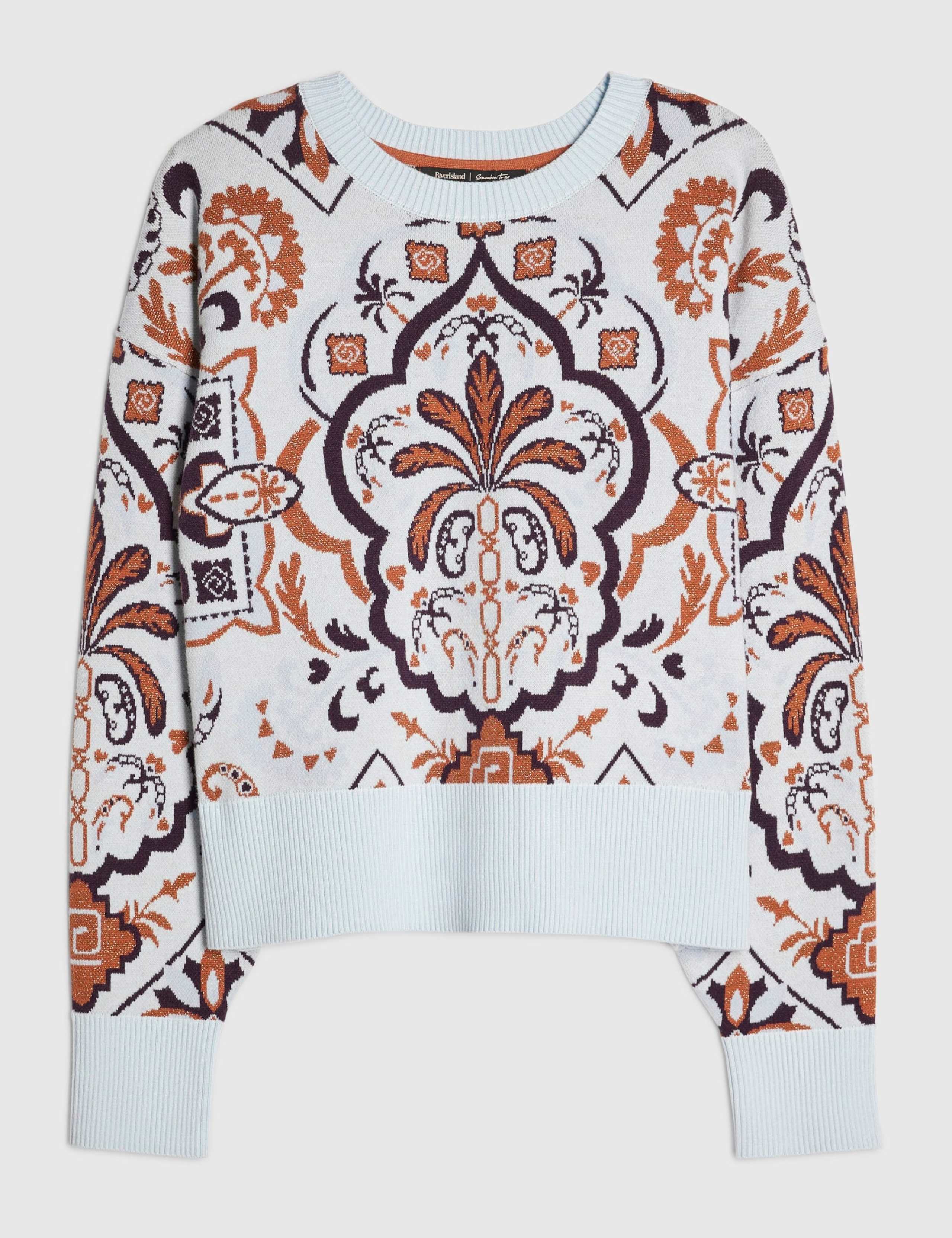 Jacquard Scoop Neck Fitted Jumper 4 of 6