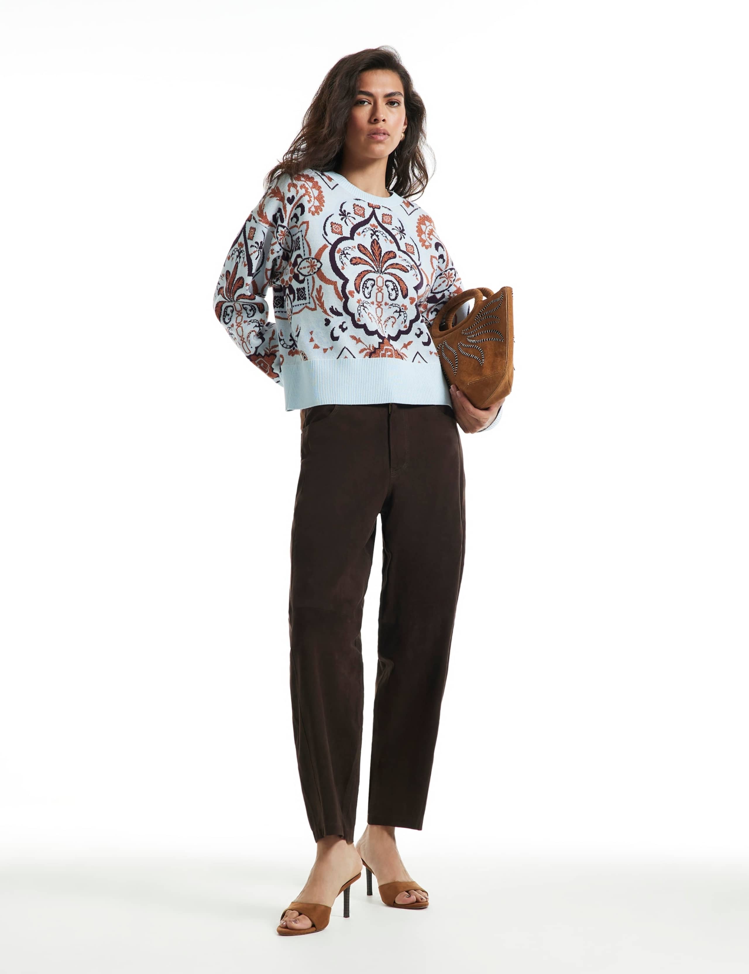 Jacquard Scoop Neck Fitted Jumper 5 of 6