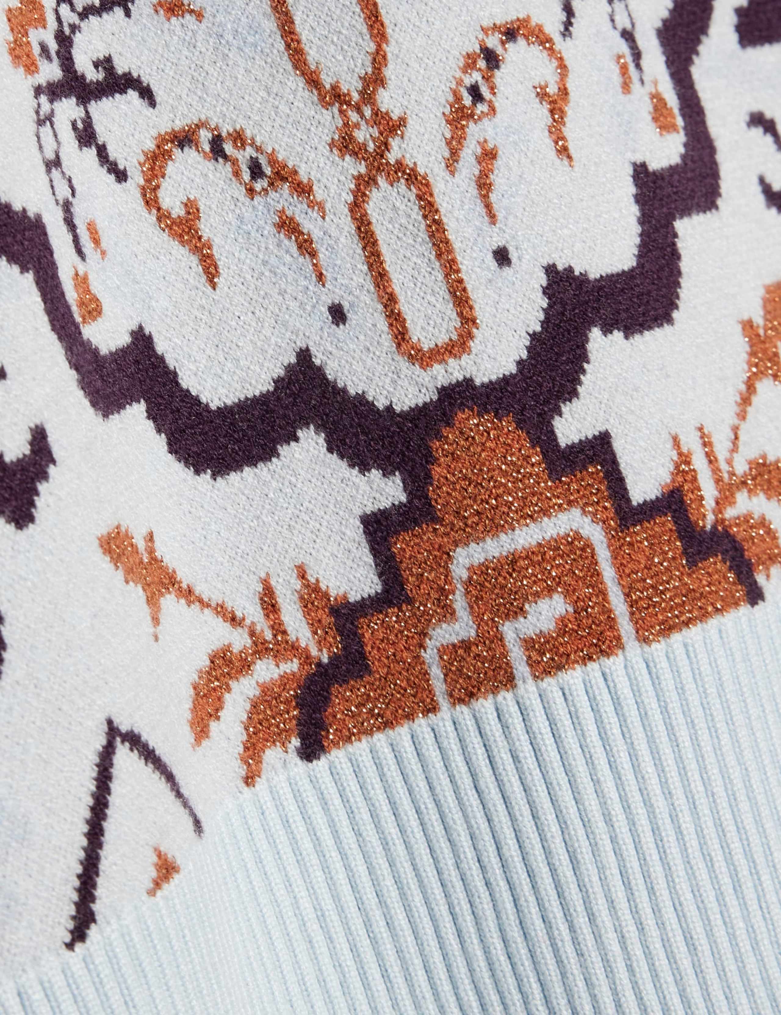 Jacquard Scoop Neck Fitted Jumper 6 of 6