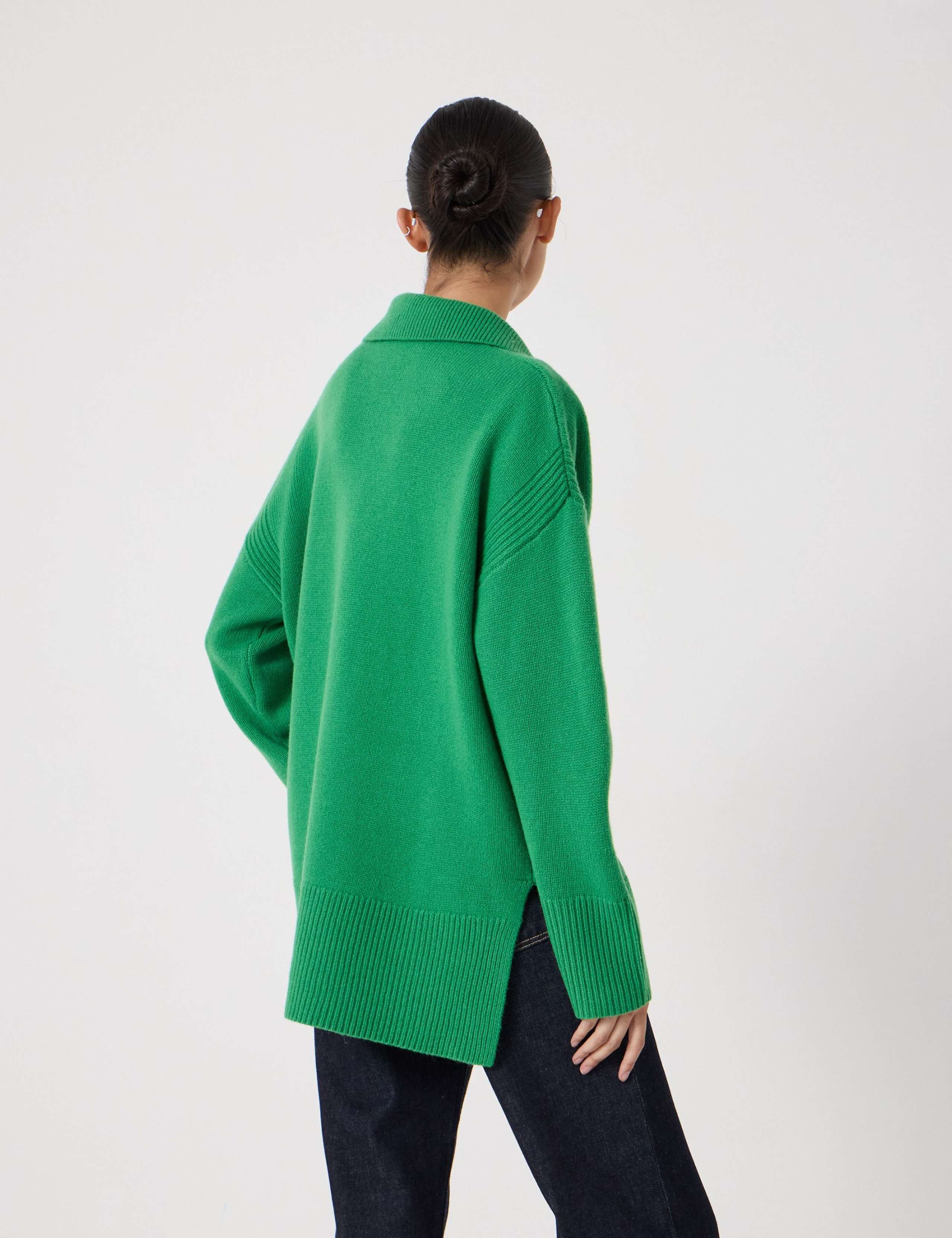 Pure Merino Wool Collared Relaxed Jumper 4 of 5