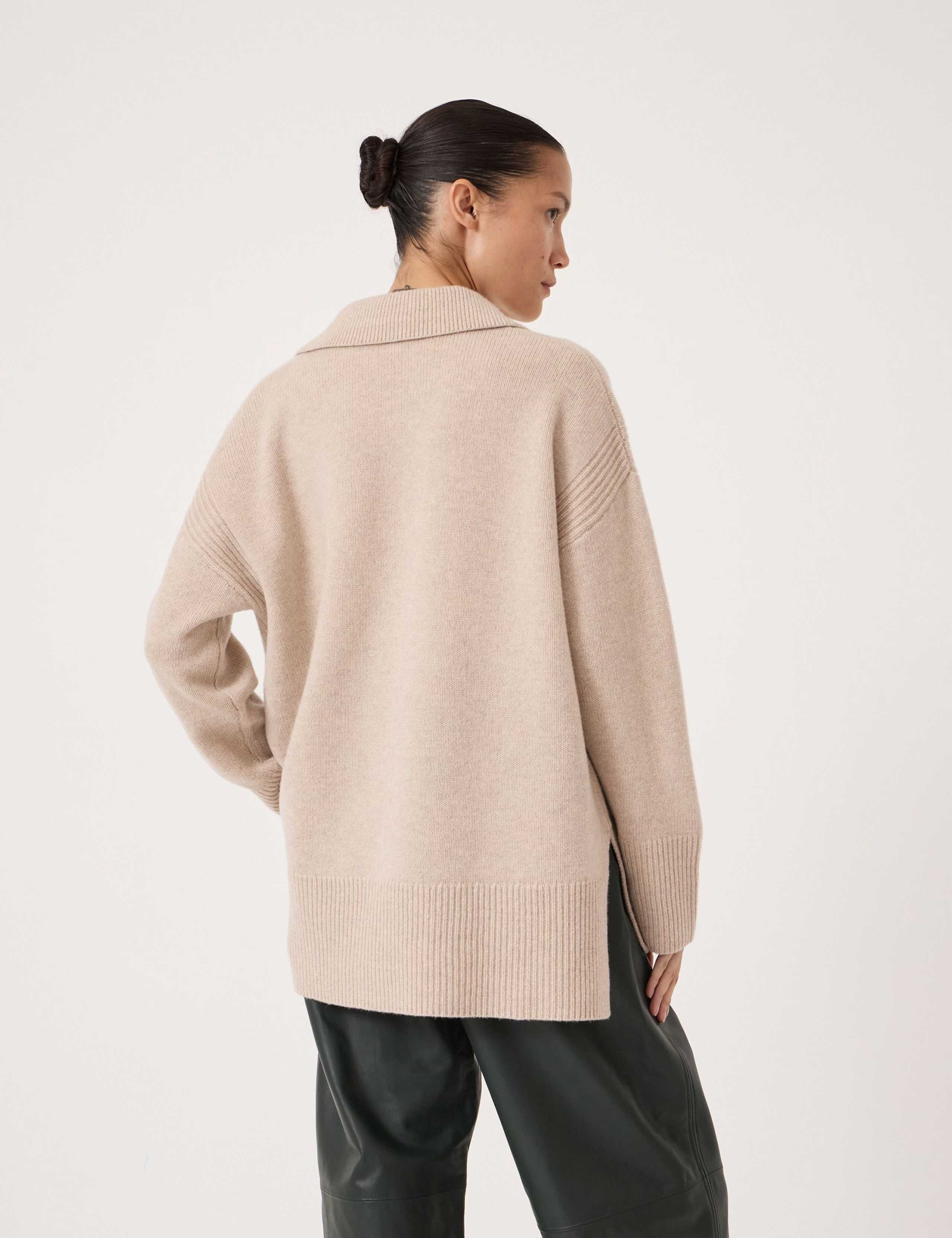 Pure Merino Wool Collared Relaxed Jumper 4 of 6