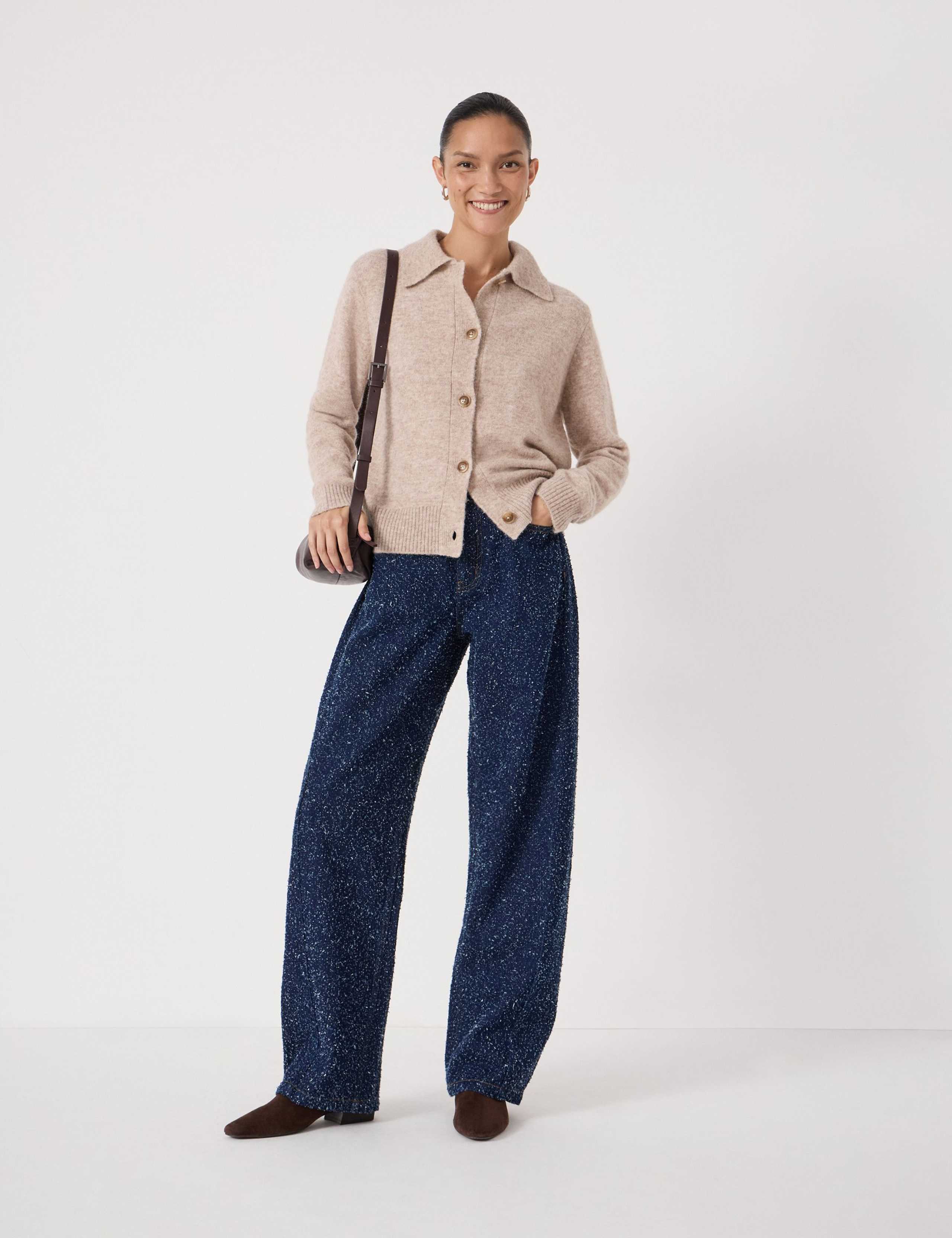 Wool Blend Collared Cardigan 3 of 5