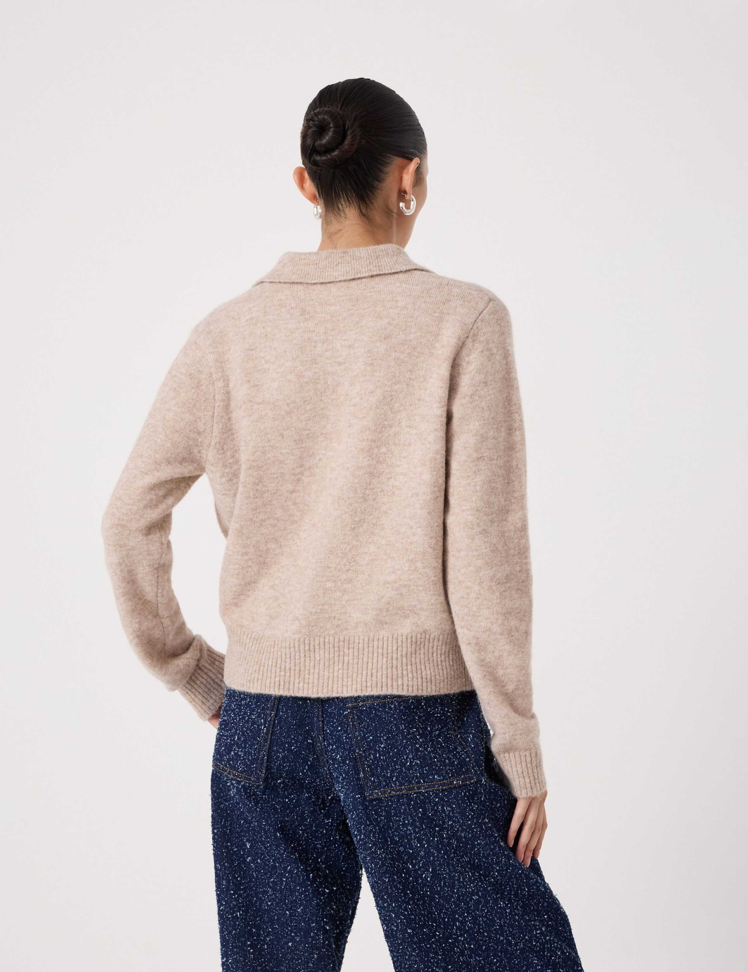 Wool Blend Collared Cardigan 4 of 5