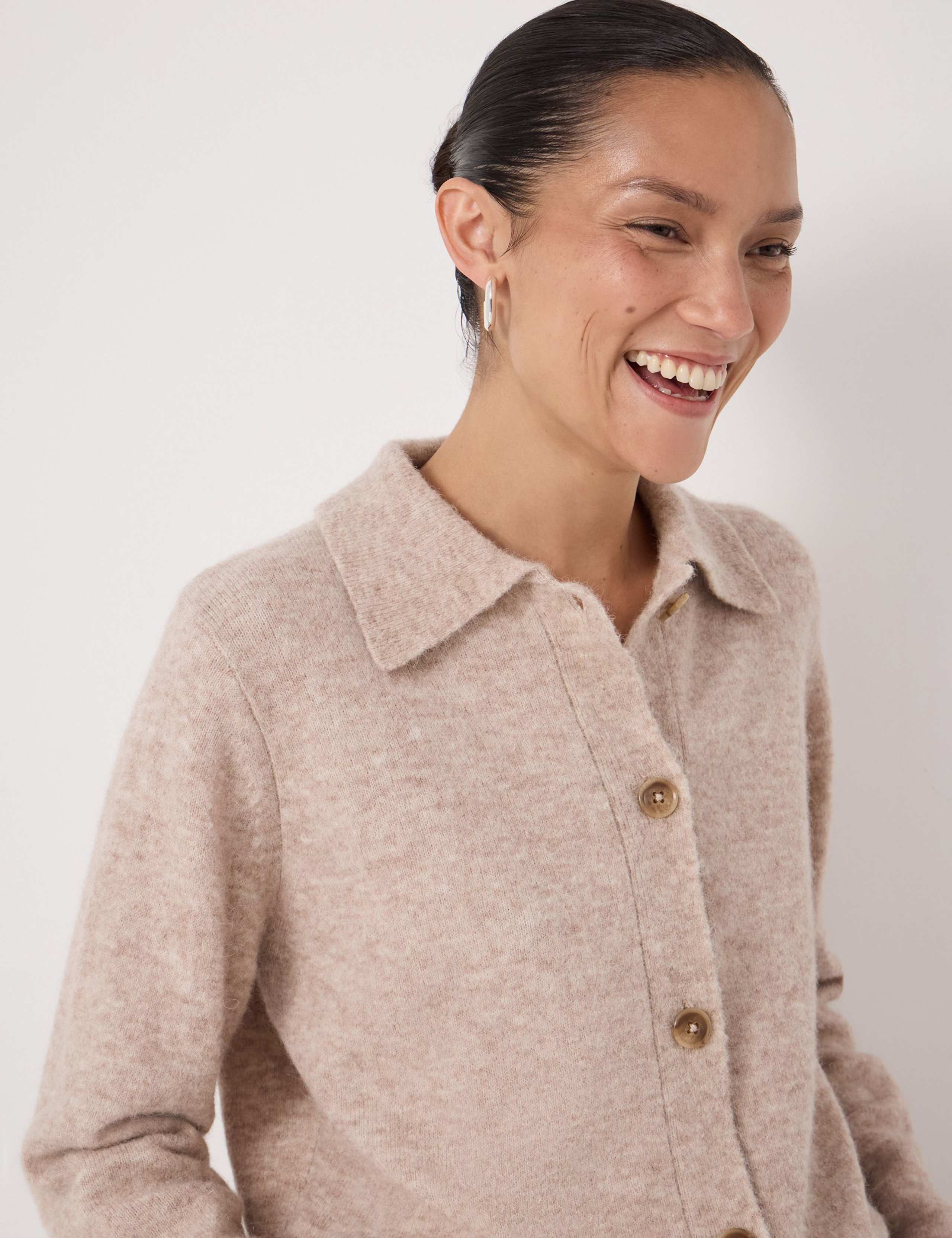 Wool Blend Collared Cardigan 5 of 5