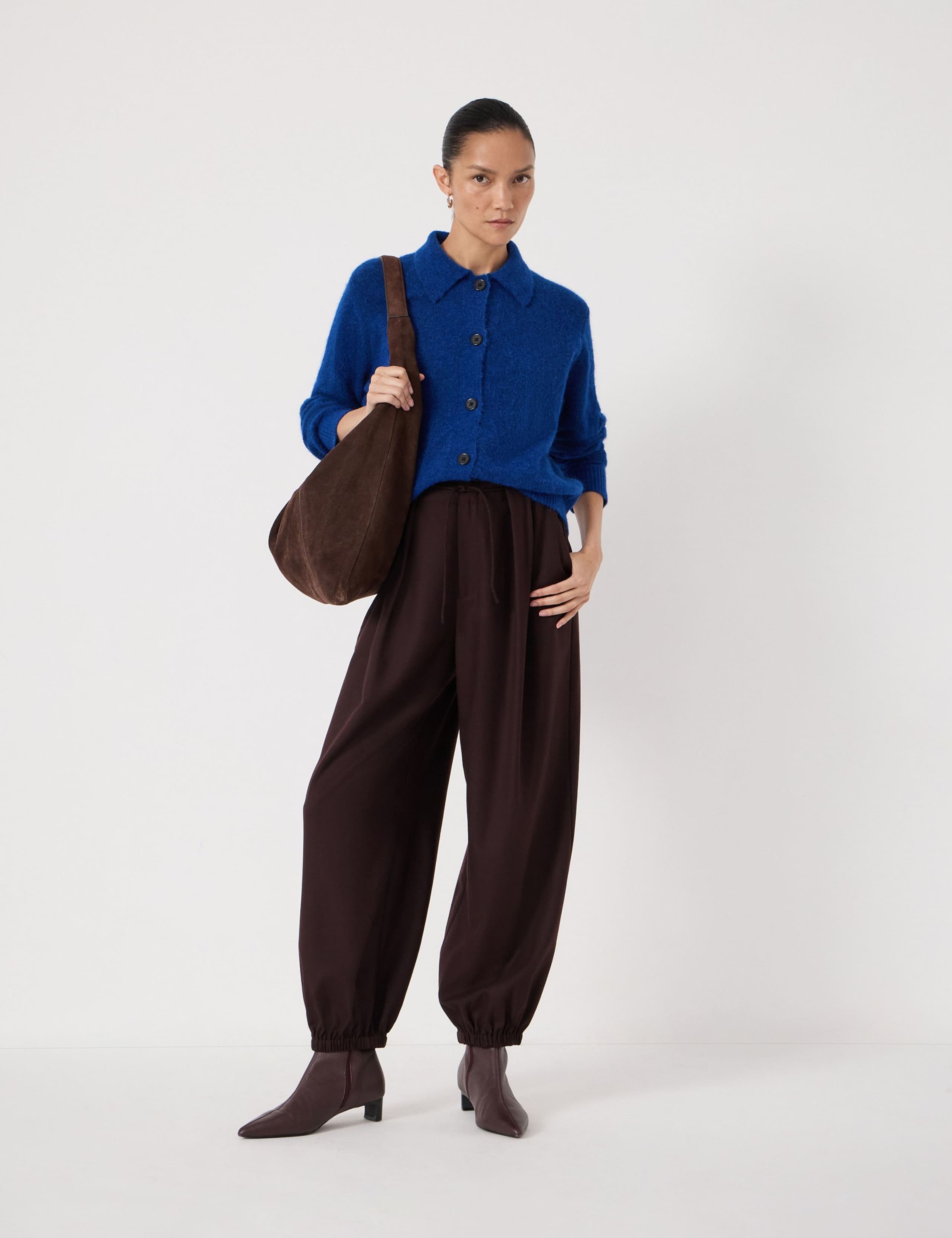 Wool Blend Collared Cardigan 3 of 5