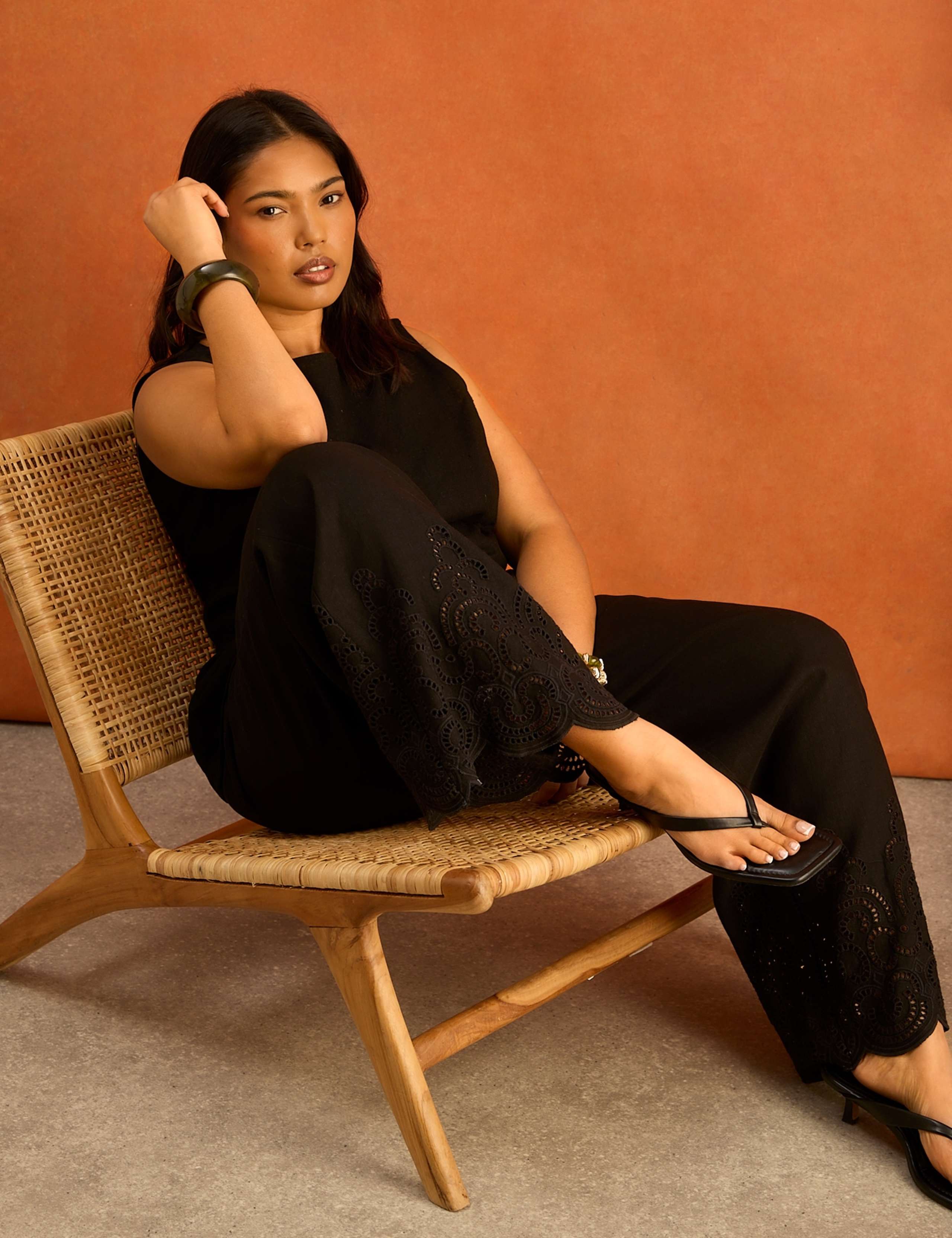 Linen Blend Slash Neck Top 2 of 5