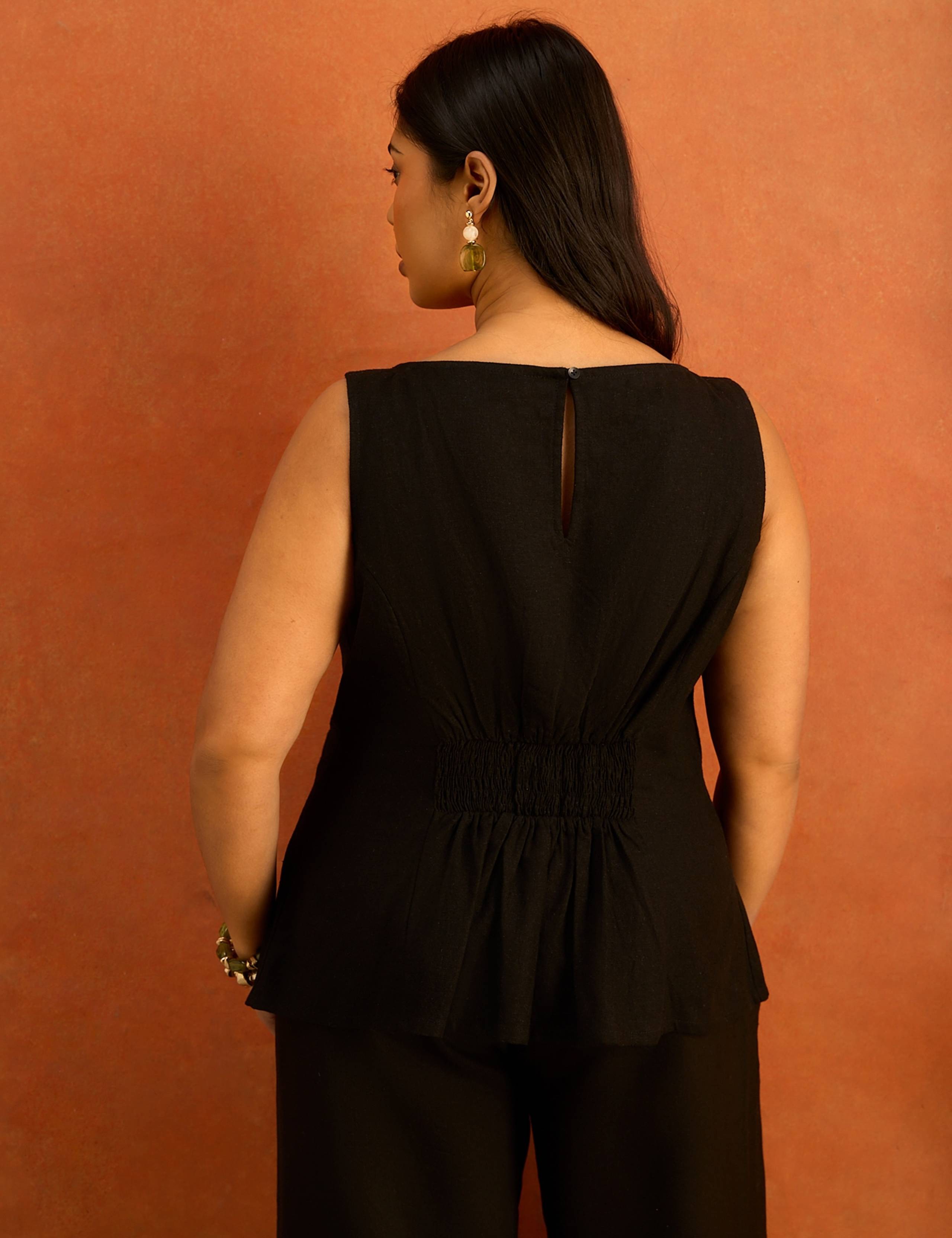 Linen Blend Slash Neck Top 5 of 5