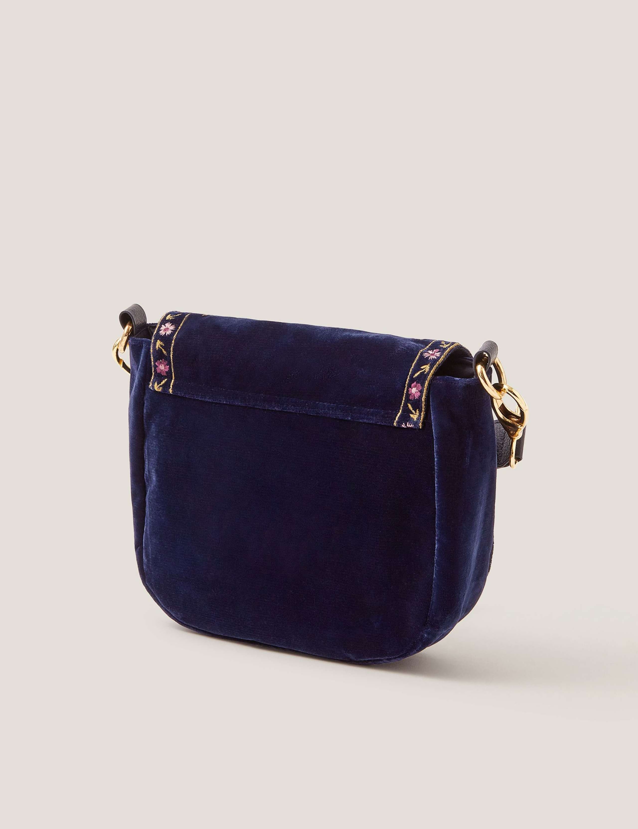 Velvet Floral Embroidered Cross Body Bag 2 of 4