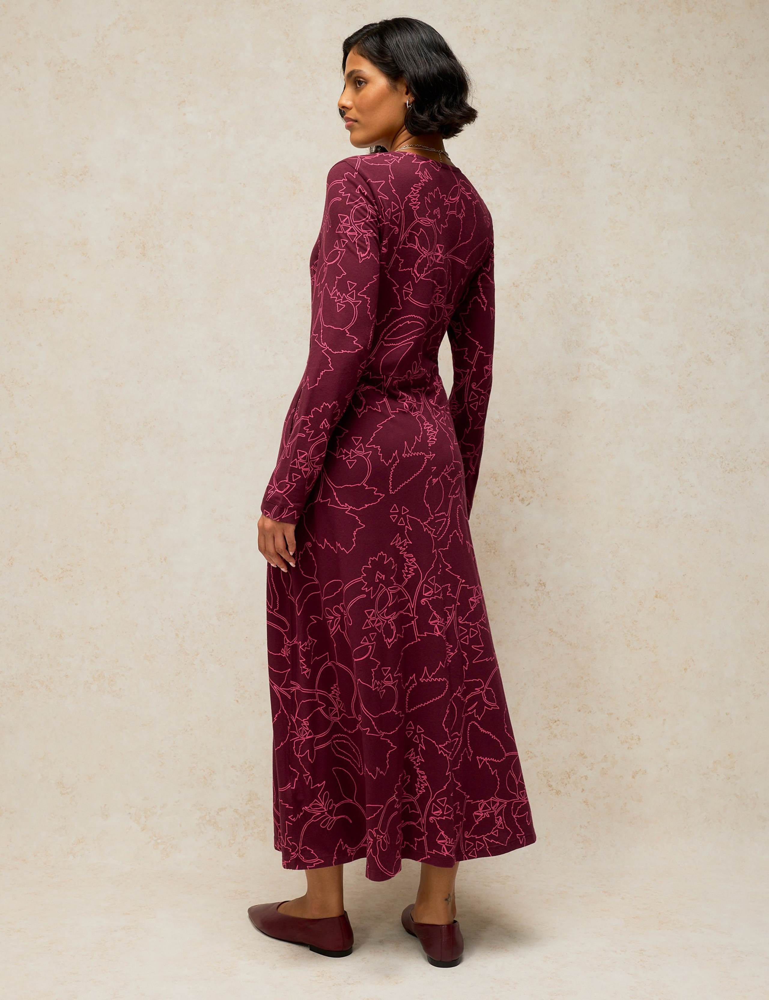 Reese Cotton Blend Printed Button Through Midi Dress 4 of 6