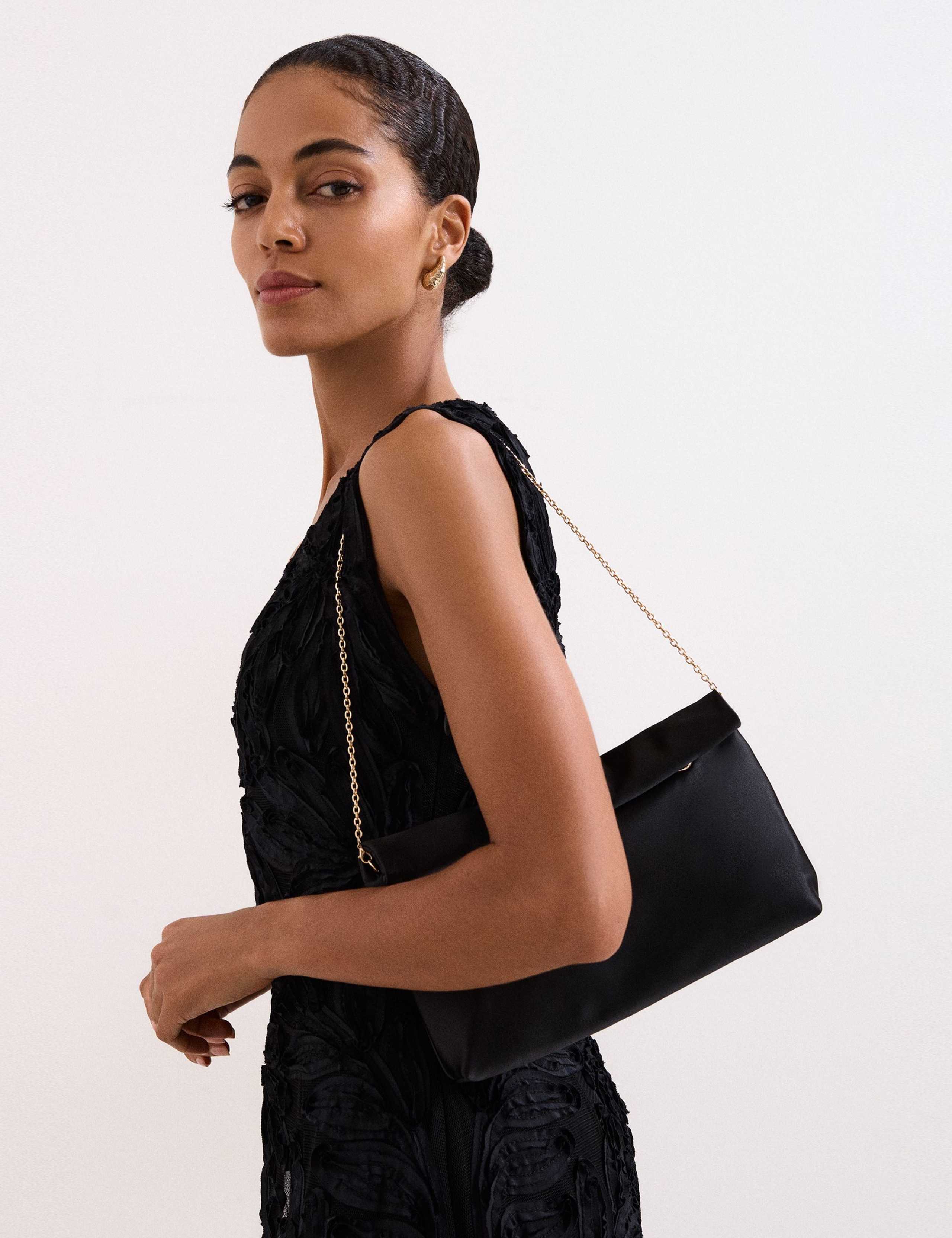 Satin Rollover Clutch Bag 6 of 7