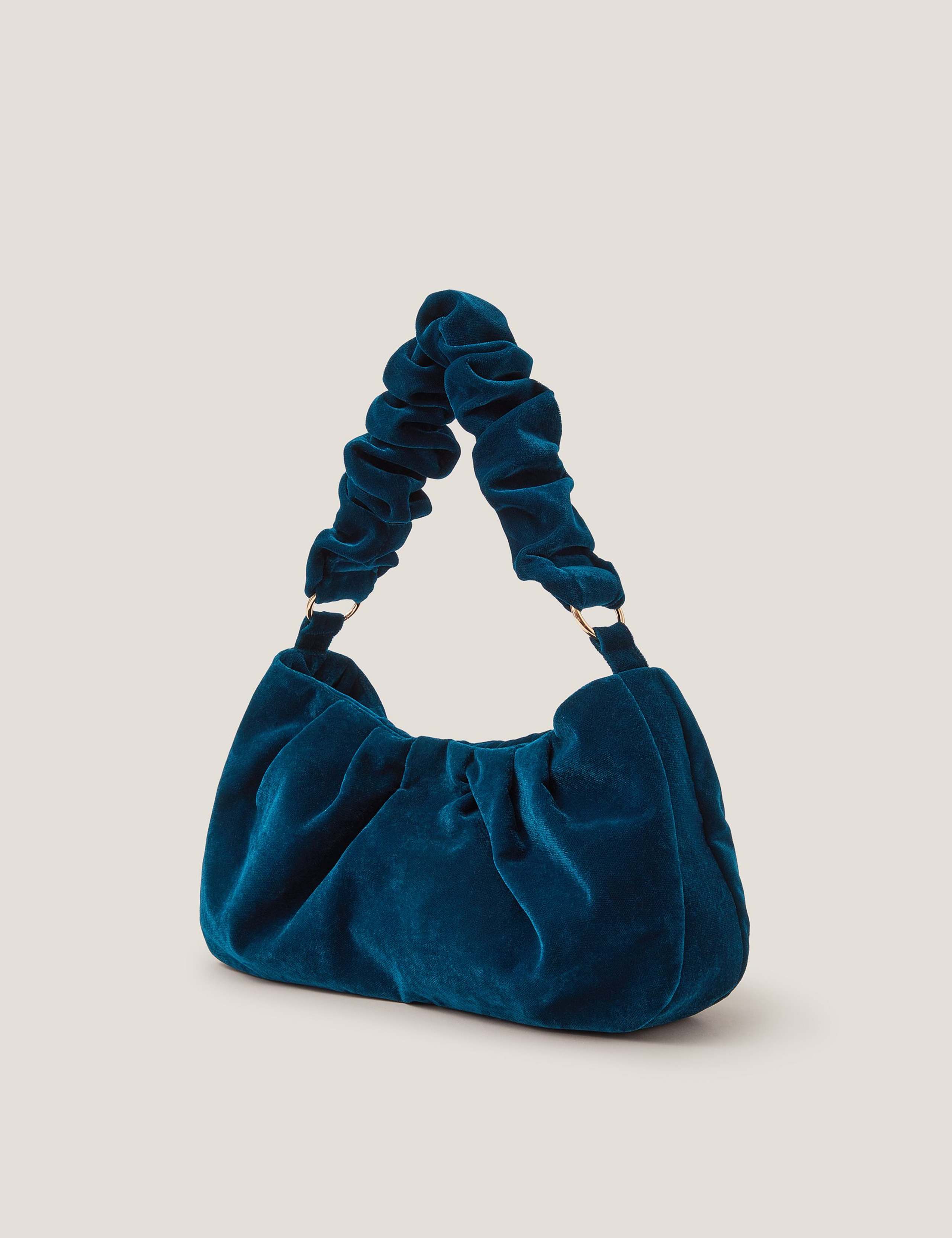 Velvet Ruched Shoulder Bag 3 of 4