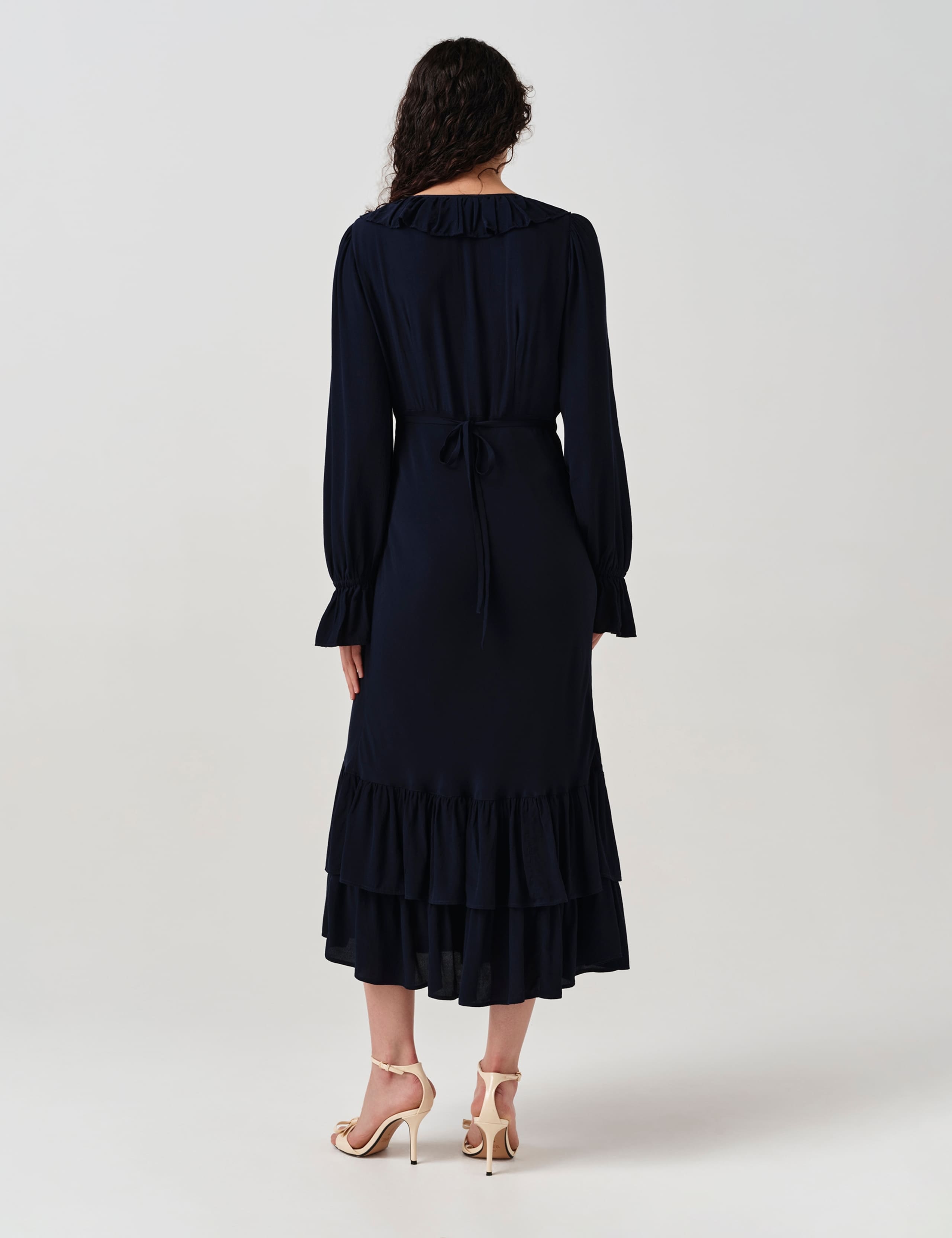 Crepe Ruffle Hem Midi Dress 7 of 7