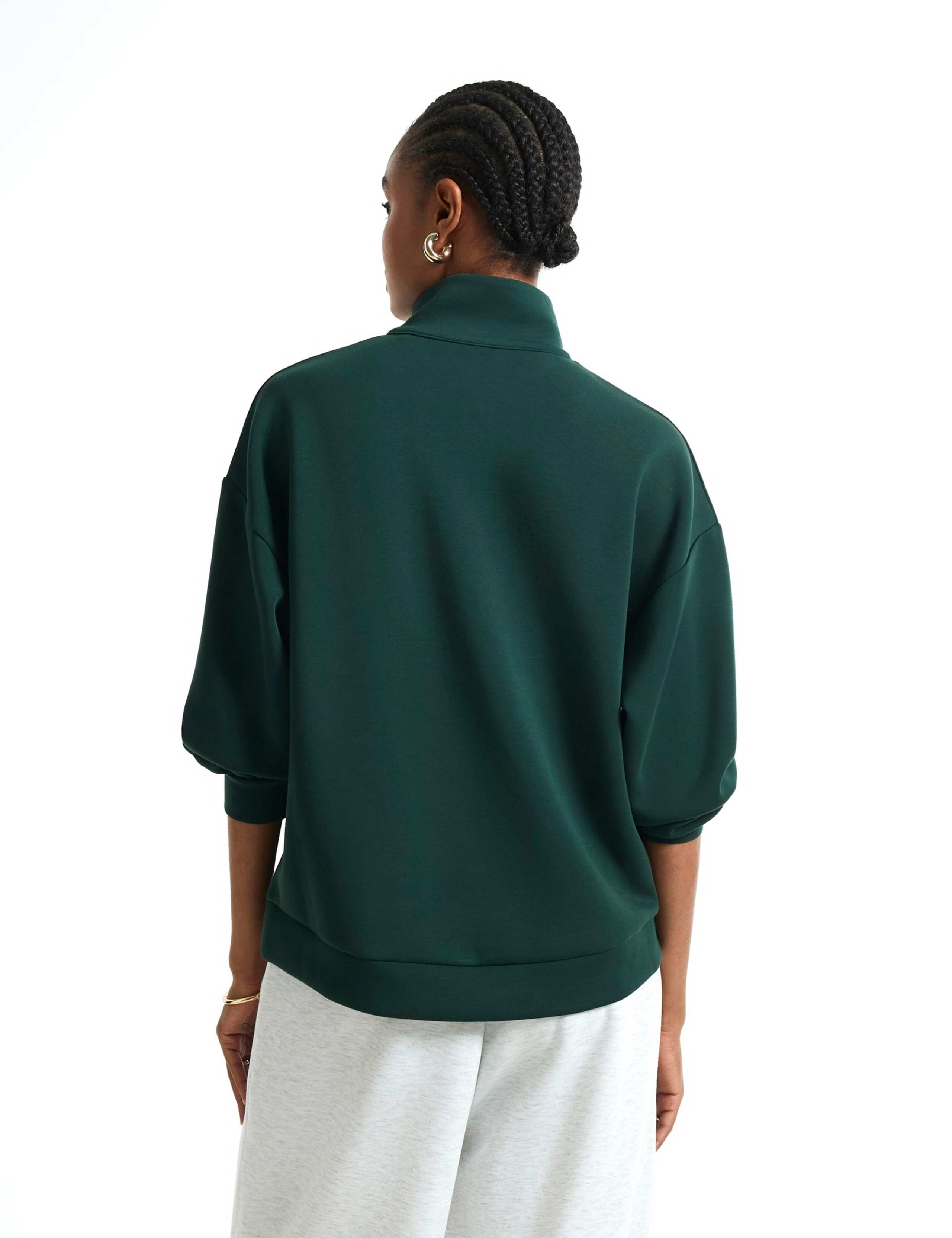 Funnel Neck Zip Up Relaxed Sweatshirt 3 of 6