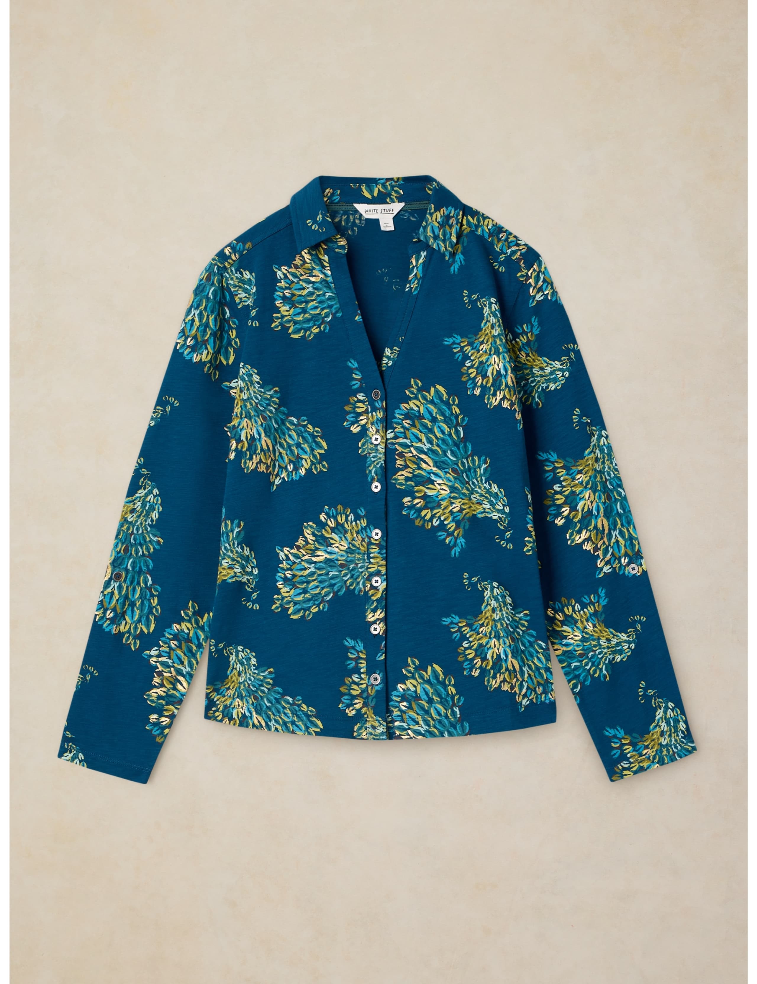 Pure Cotton Foil Print Collared Shirt 2 of 6
