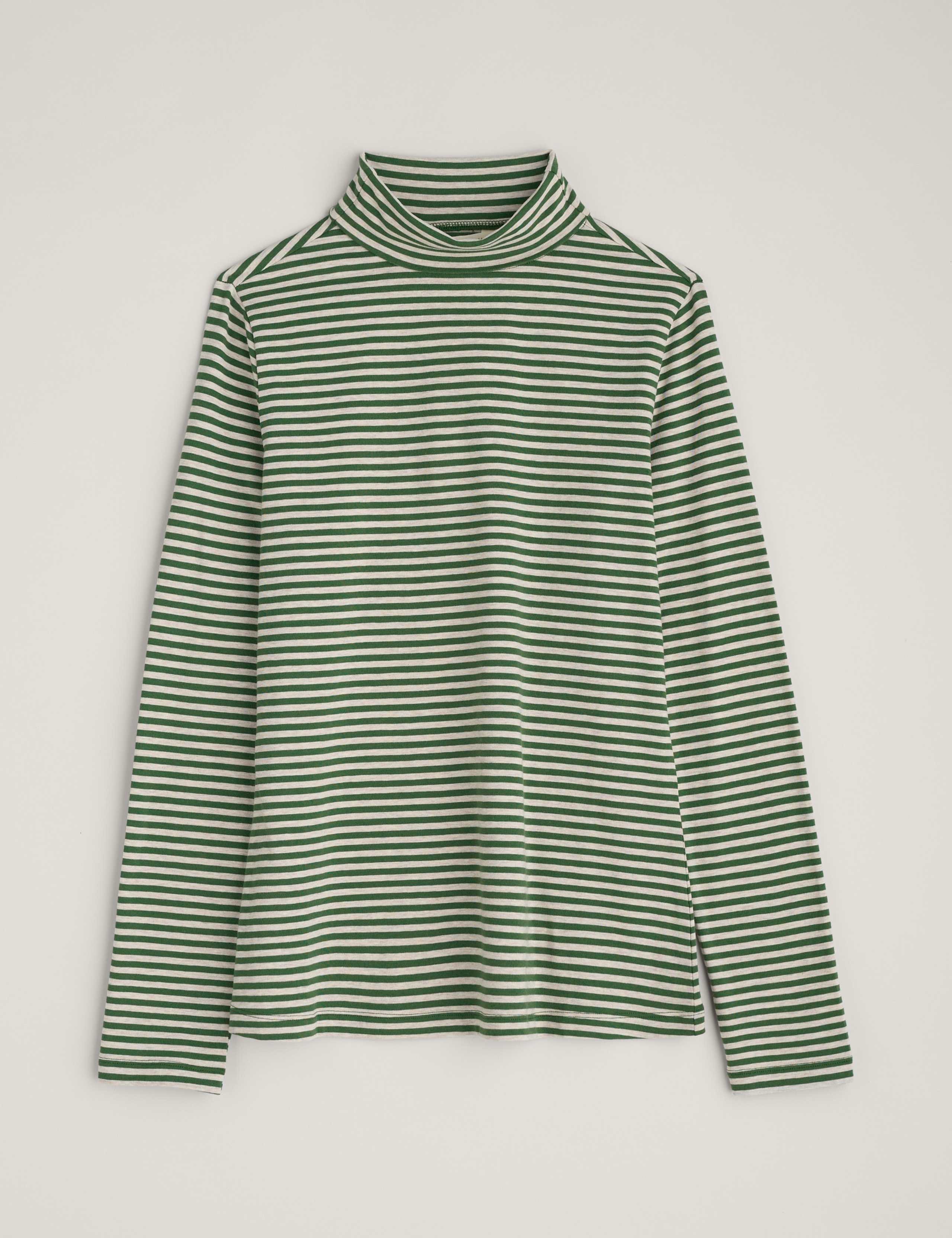Cotton Rich Striped Roll Neck Top 2 of 4