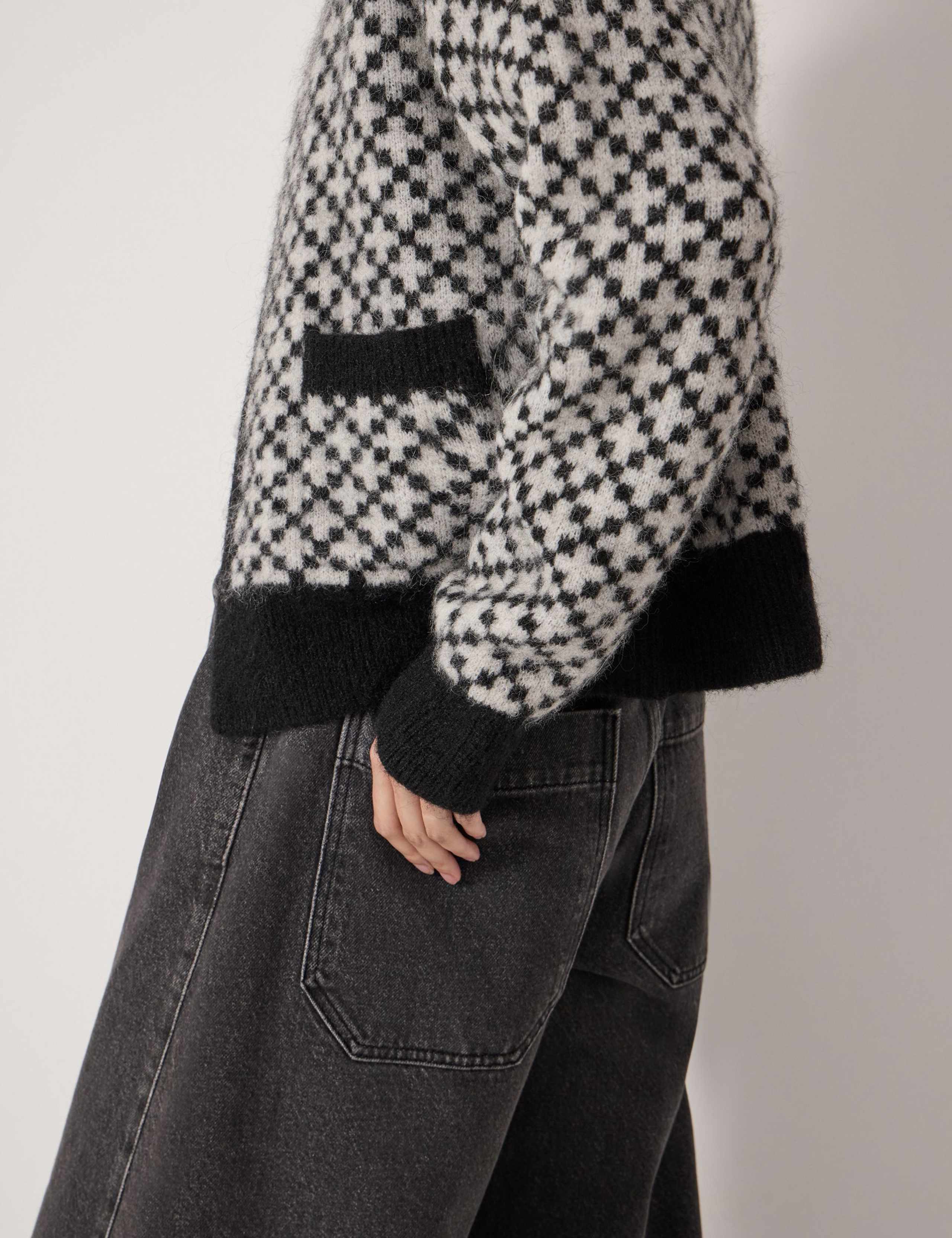 Jacquard Edge to Edge Cardigan with Wool 5 of 5