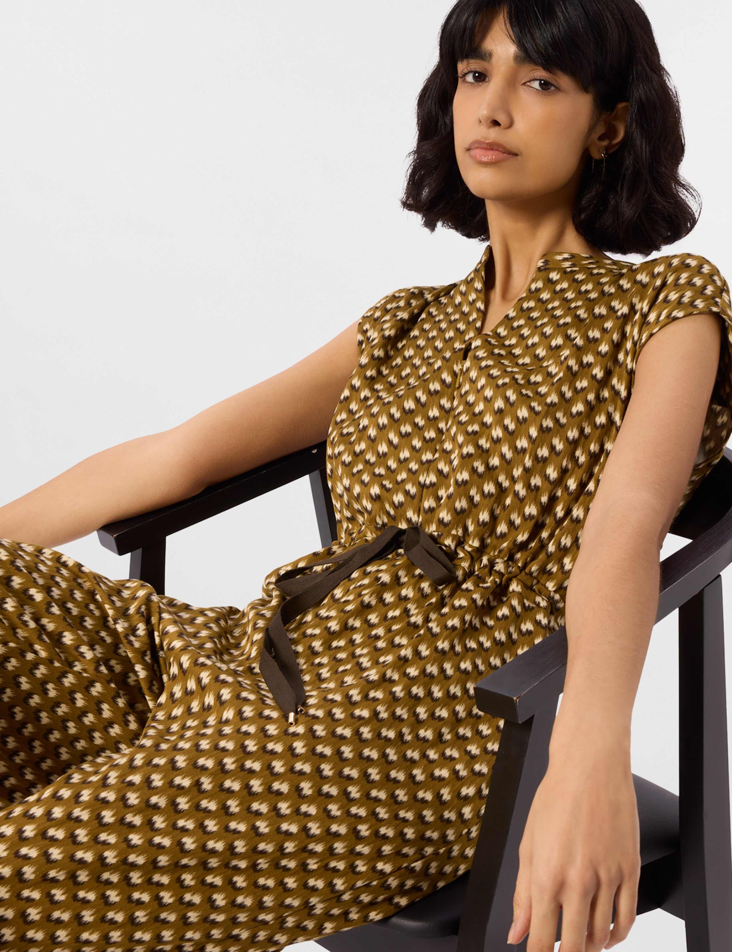 Spot Drawstring Cap Sleeve Jumpsuit 3 of 5
