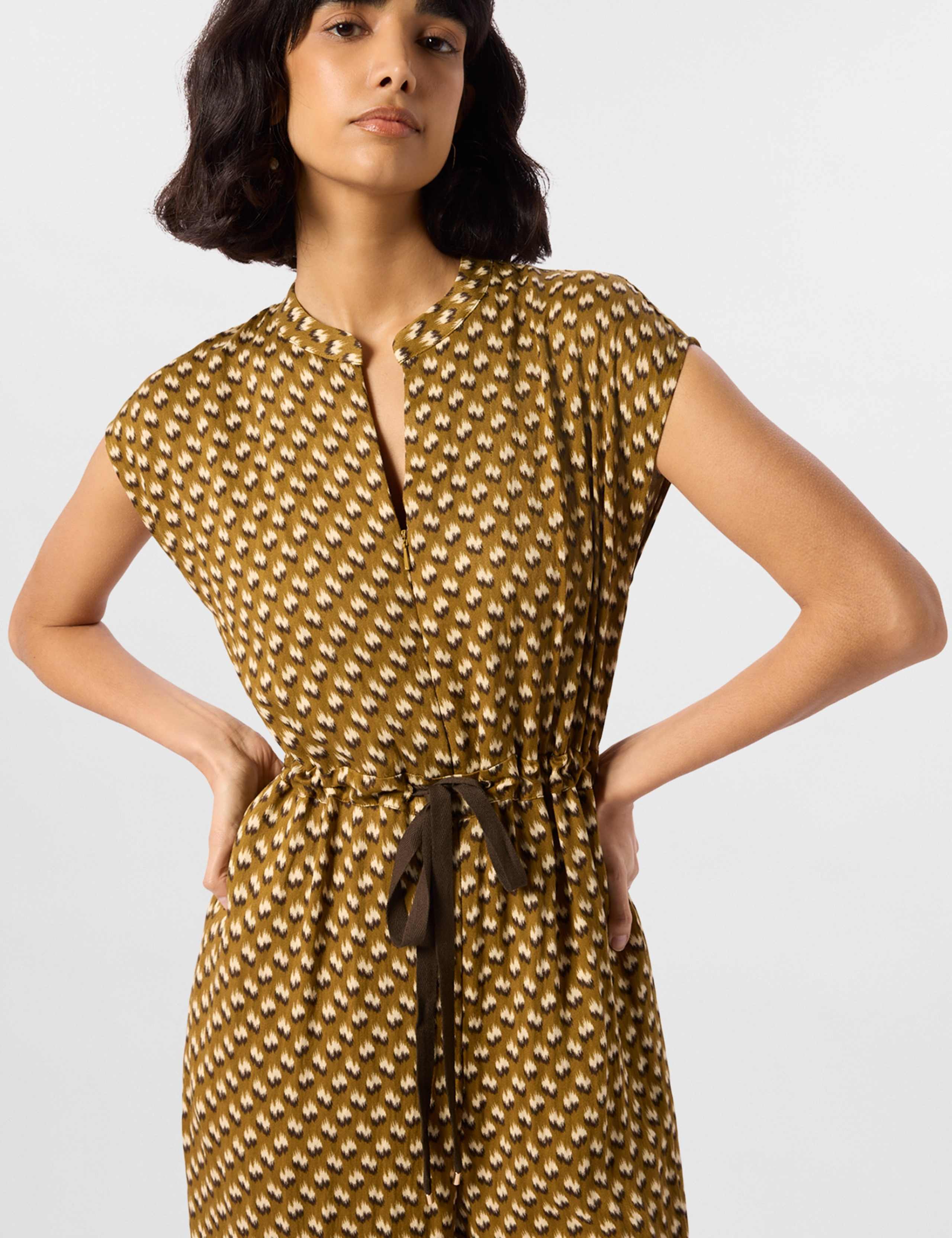 Spot Drawstring Cap Sleeve Jumpsuit 5 of 5