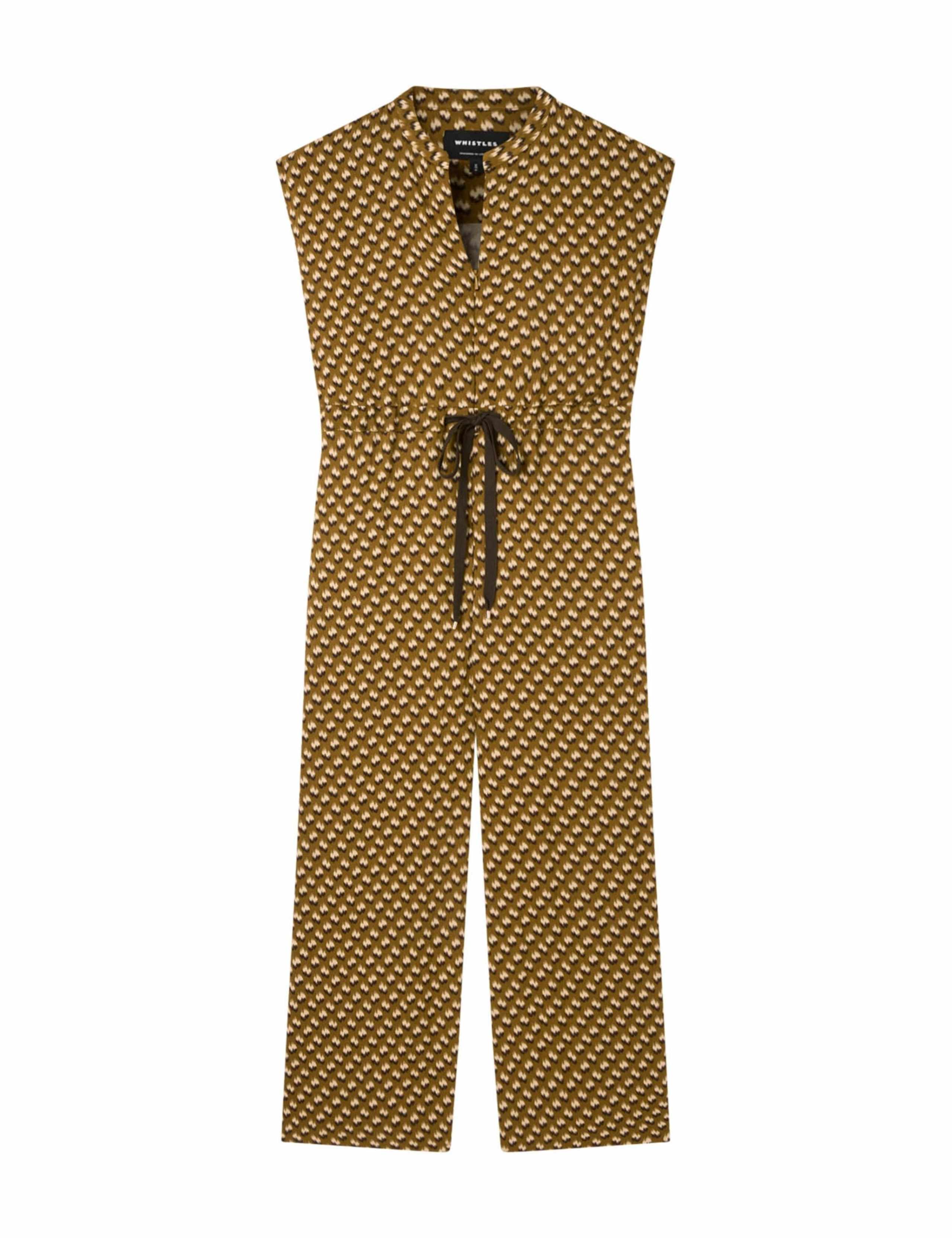 Spot Drawstring Cap Sleeve Jumpsuit 2 of 5