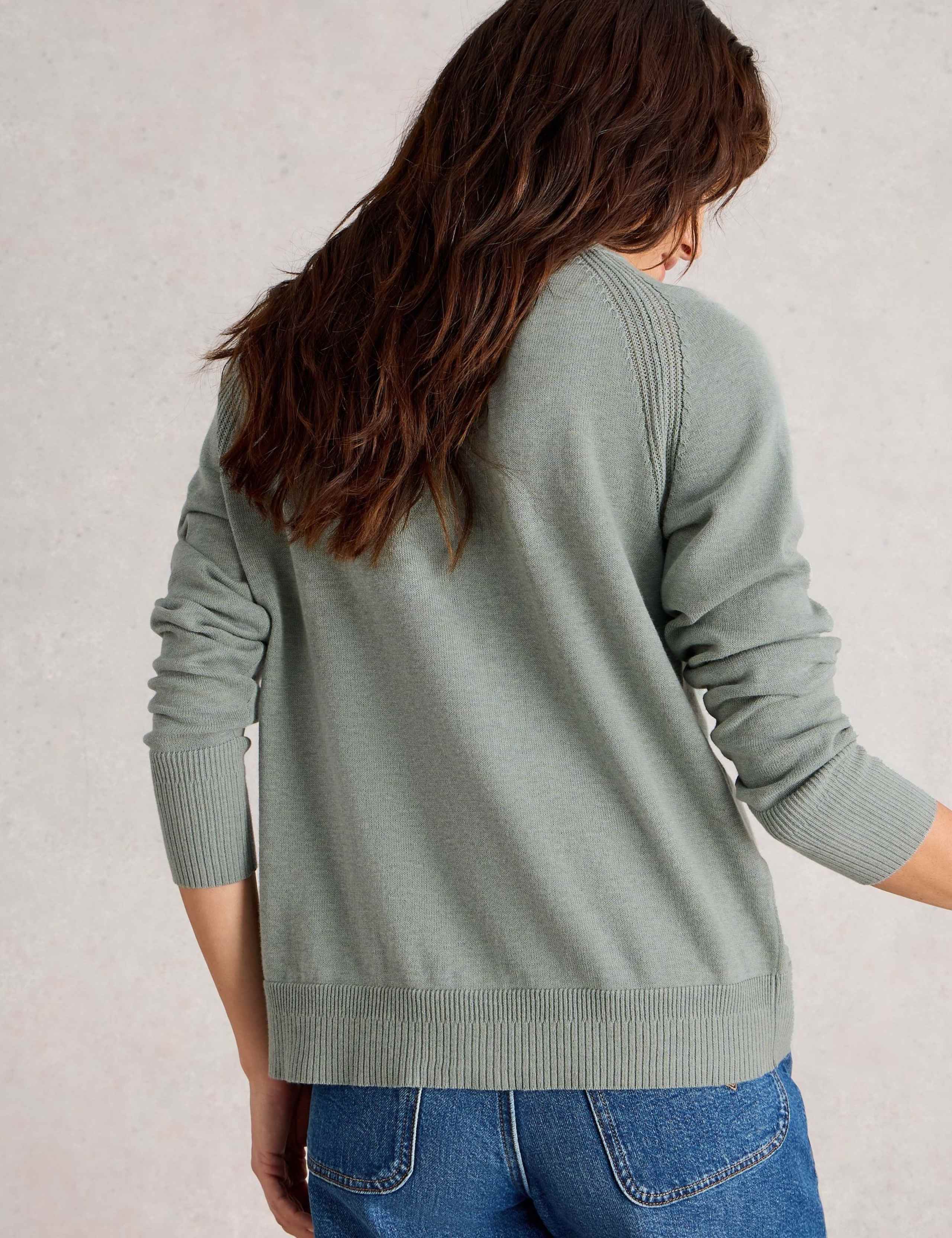 Pure Cotton Crew Neck Button Front Cardigan 6 of 6