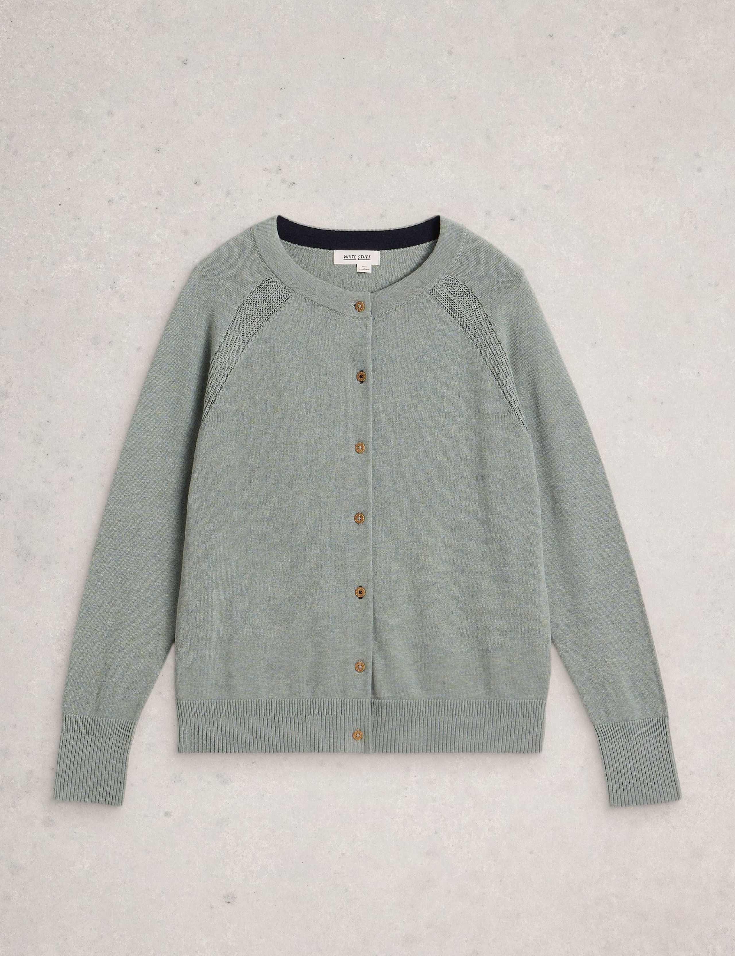 Pure Cotton Crew Neck Button Front Cardigan 2 of 6