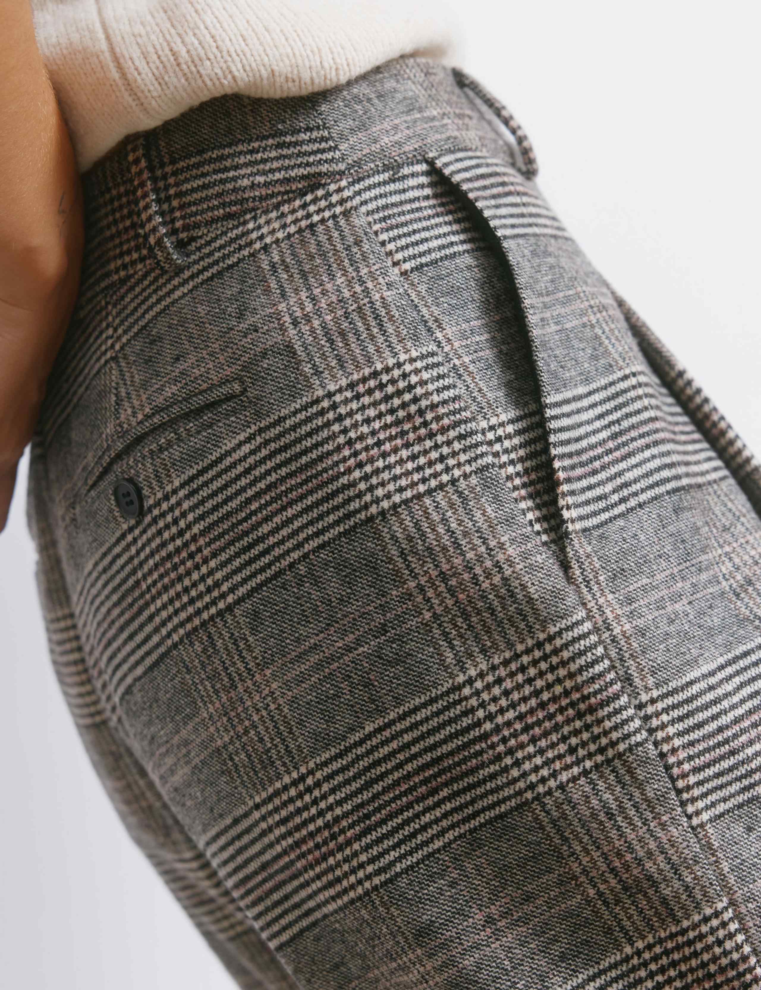 Checked Wide Leg Trousers with Wool 4 of 4